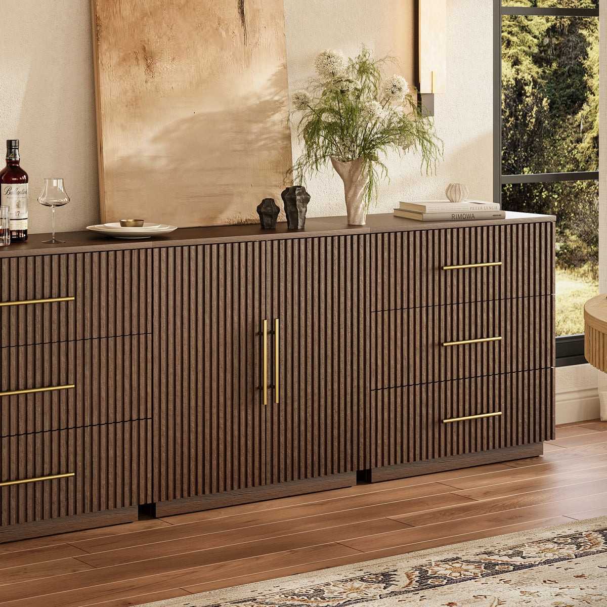 Holt Oak Modular Media Console (Set of 3)