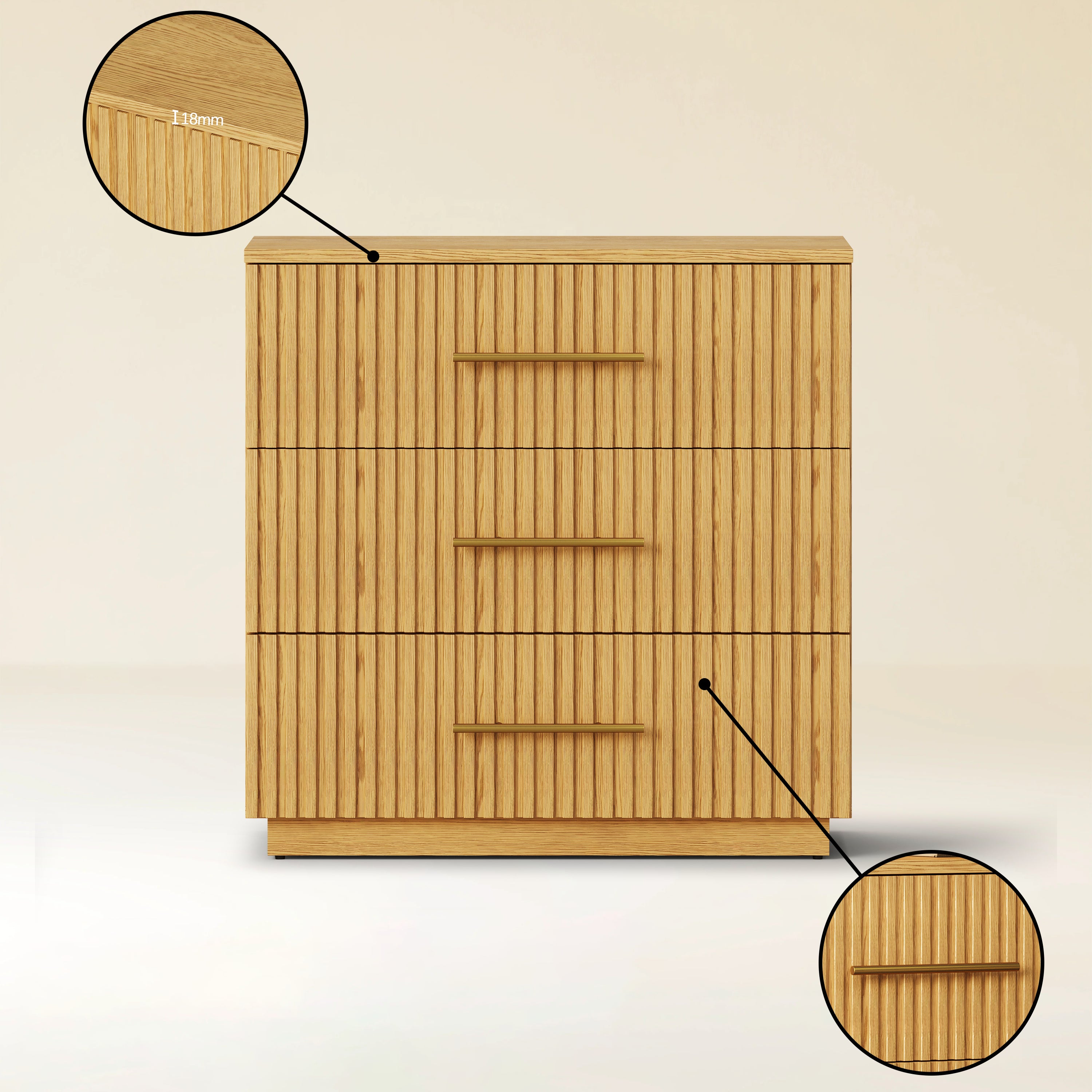 Holt 126" Oak 12-Drawer Chest(Set of 4)