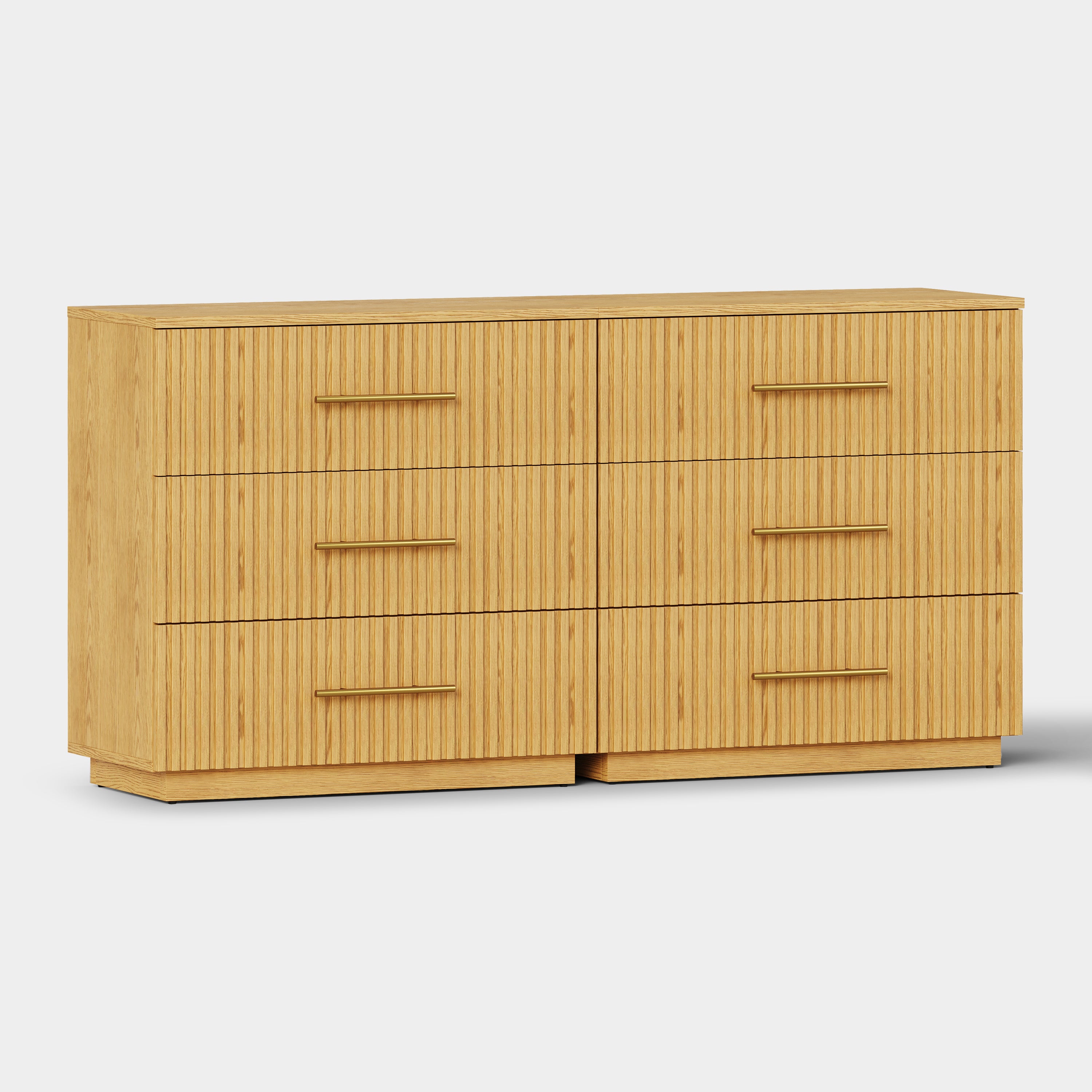 Holt 63“ Oak 6-Drawer Chest(Set of 2)