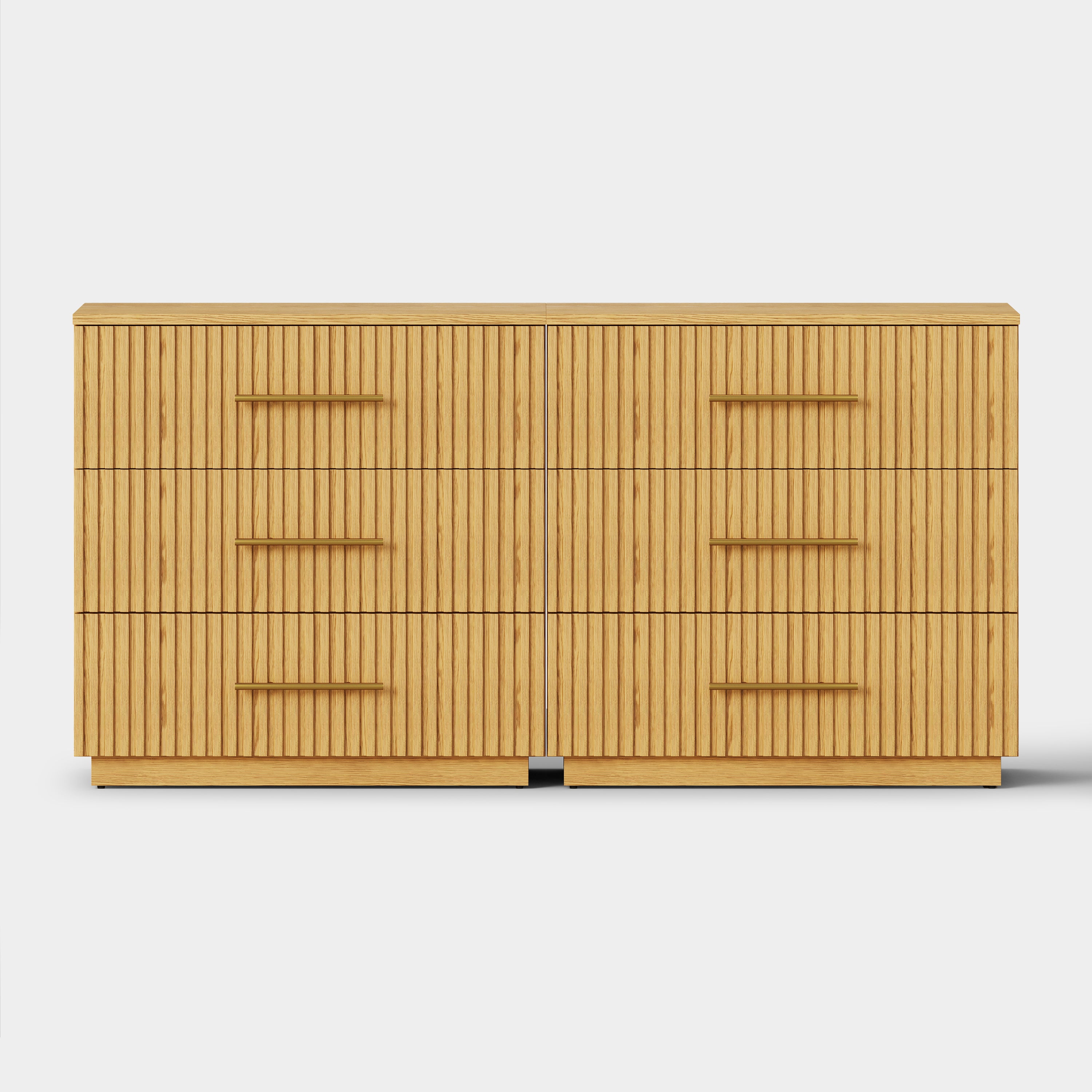 Holt 63“ Oak 6-Drawer Chest(Set of 2)