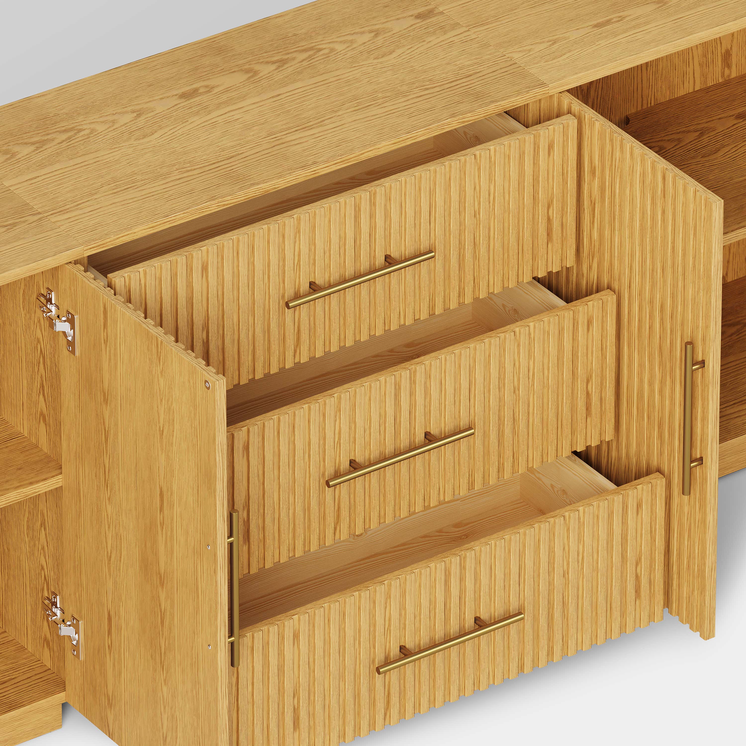 Holt Oak Modular Media Console (Set of 3)