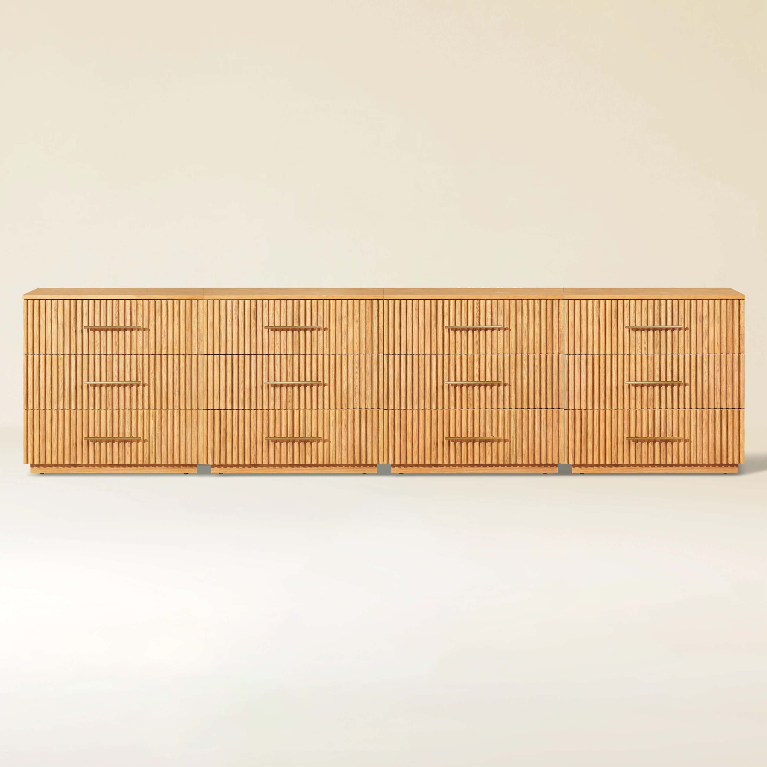 Holt 126" Oak 12-Drawer Chest(Set of 4)