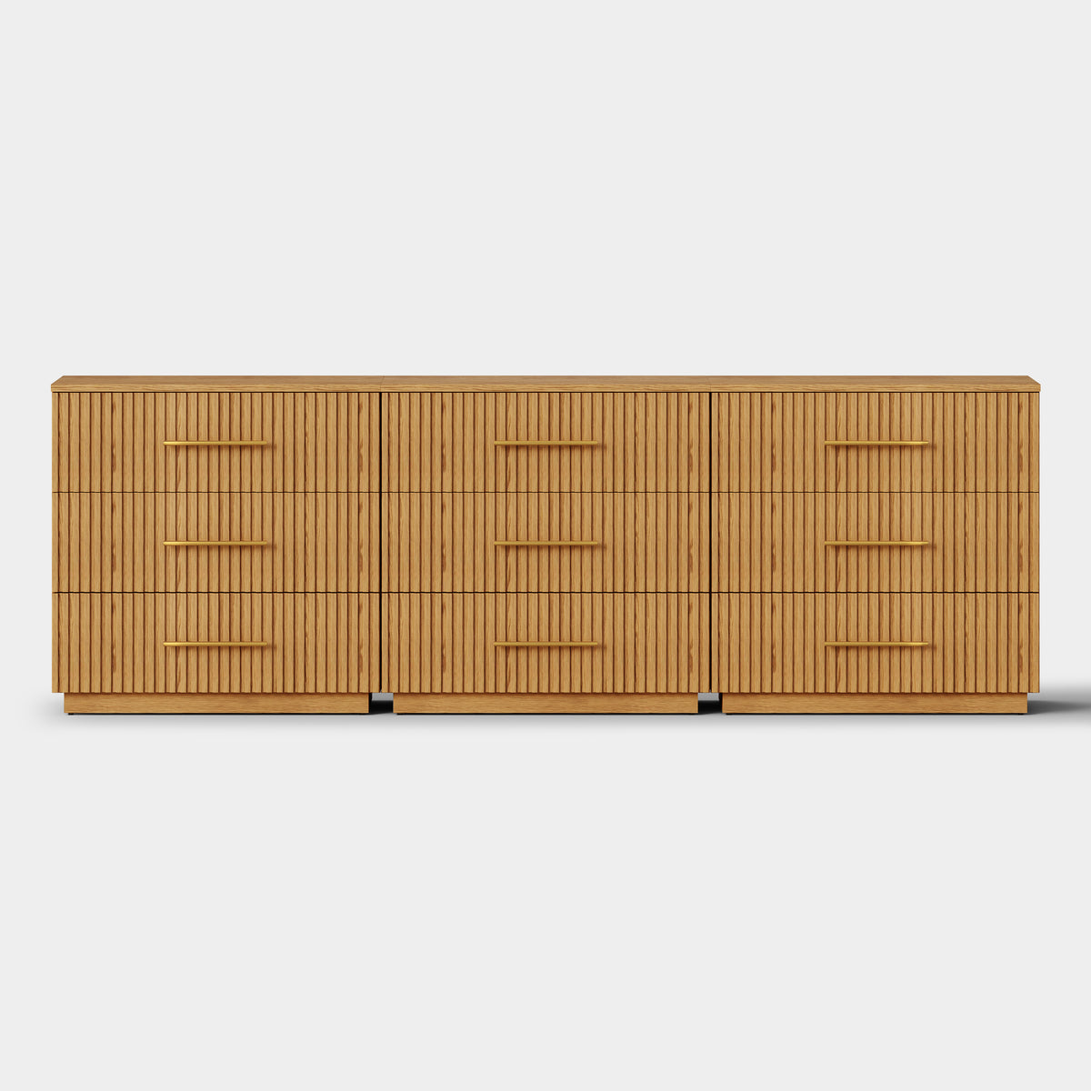Holt 95" Oak 9-Drawer Chest(Set of 3)