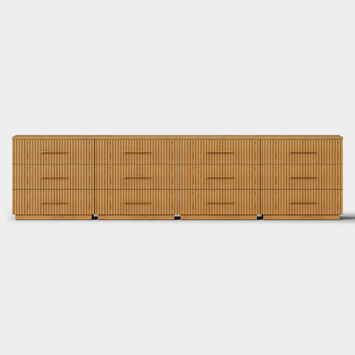 Holt 126" Oak 12-Drawer Chest(Set of 4)