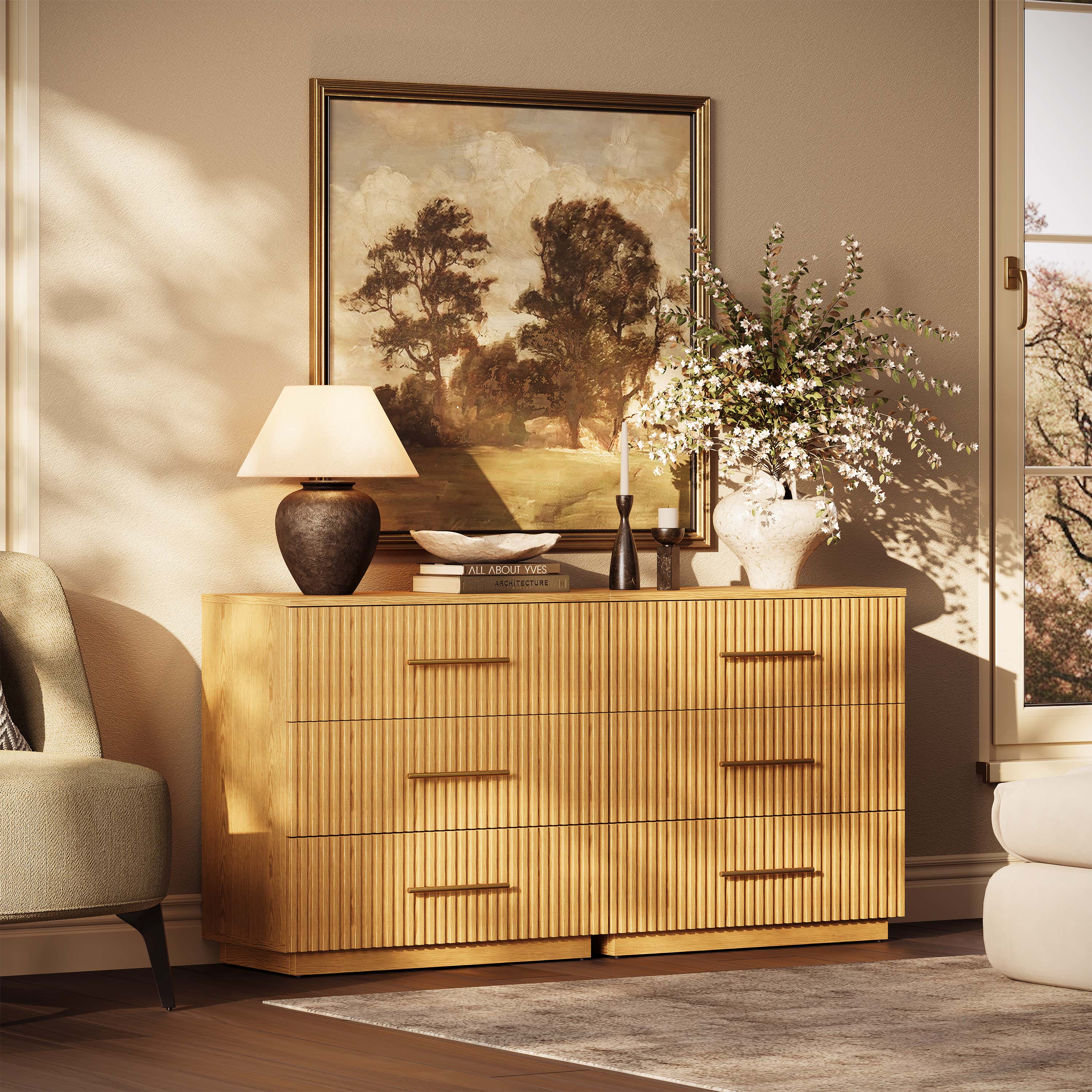 Holt 63“ Oak 6-Drawer Chest(Set of 2)