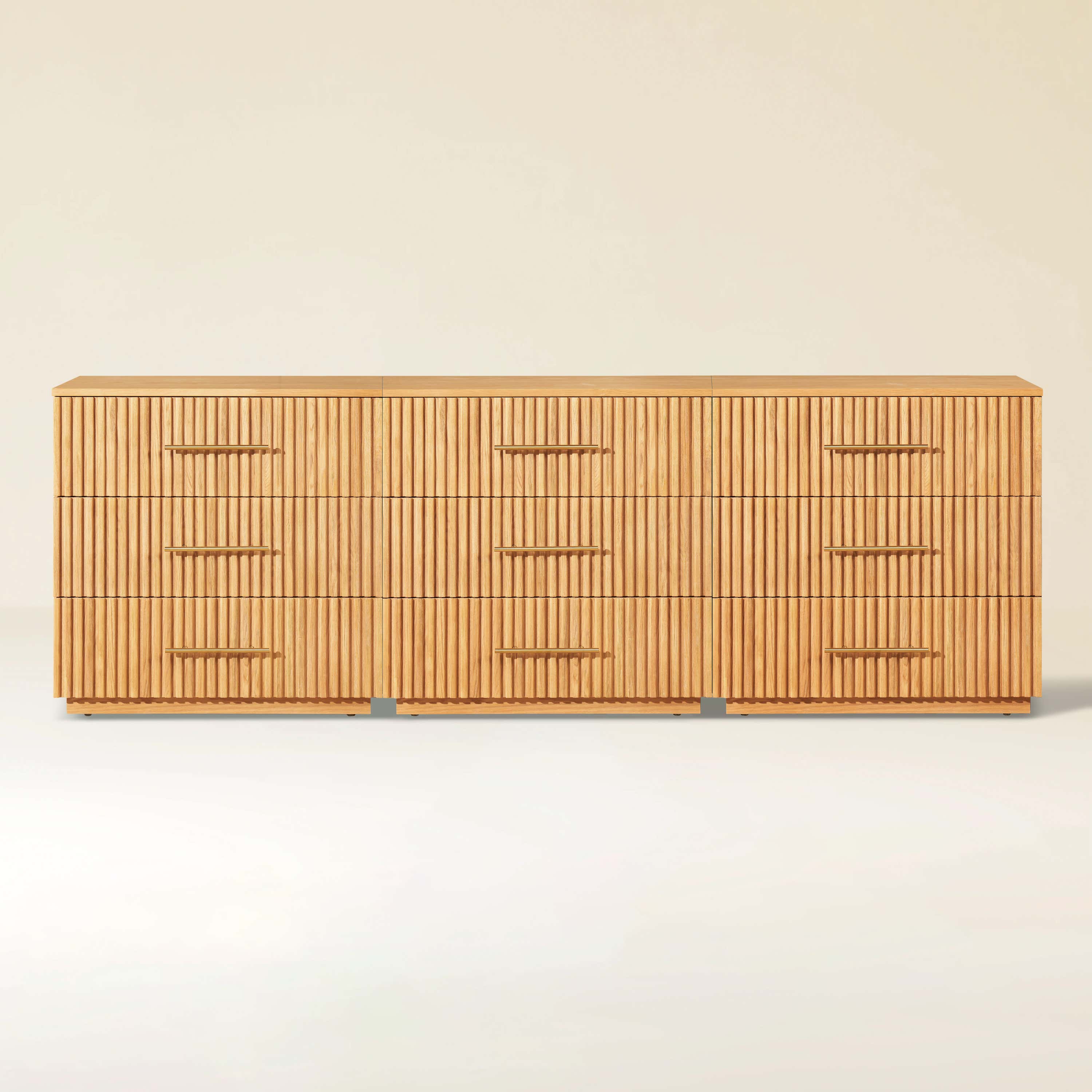 Holt 95" Oak 9-Drawer Chest(Set of 3)