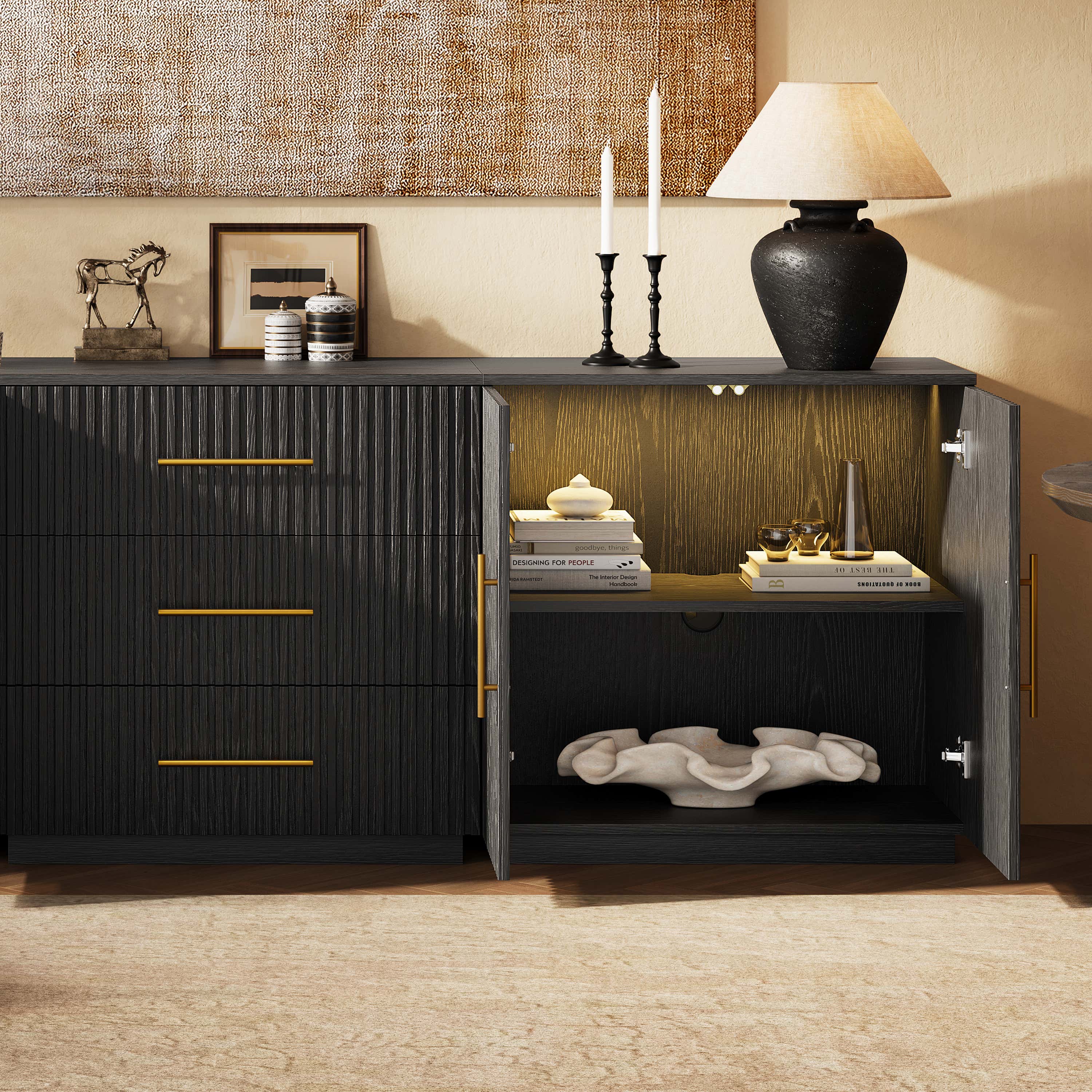 Holt Oak Modular Media Console (Set of 3)