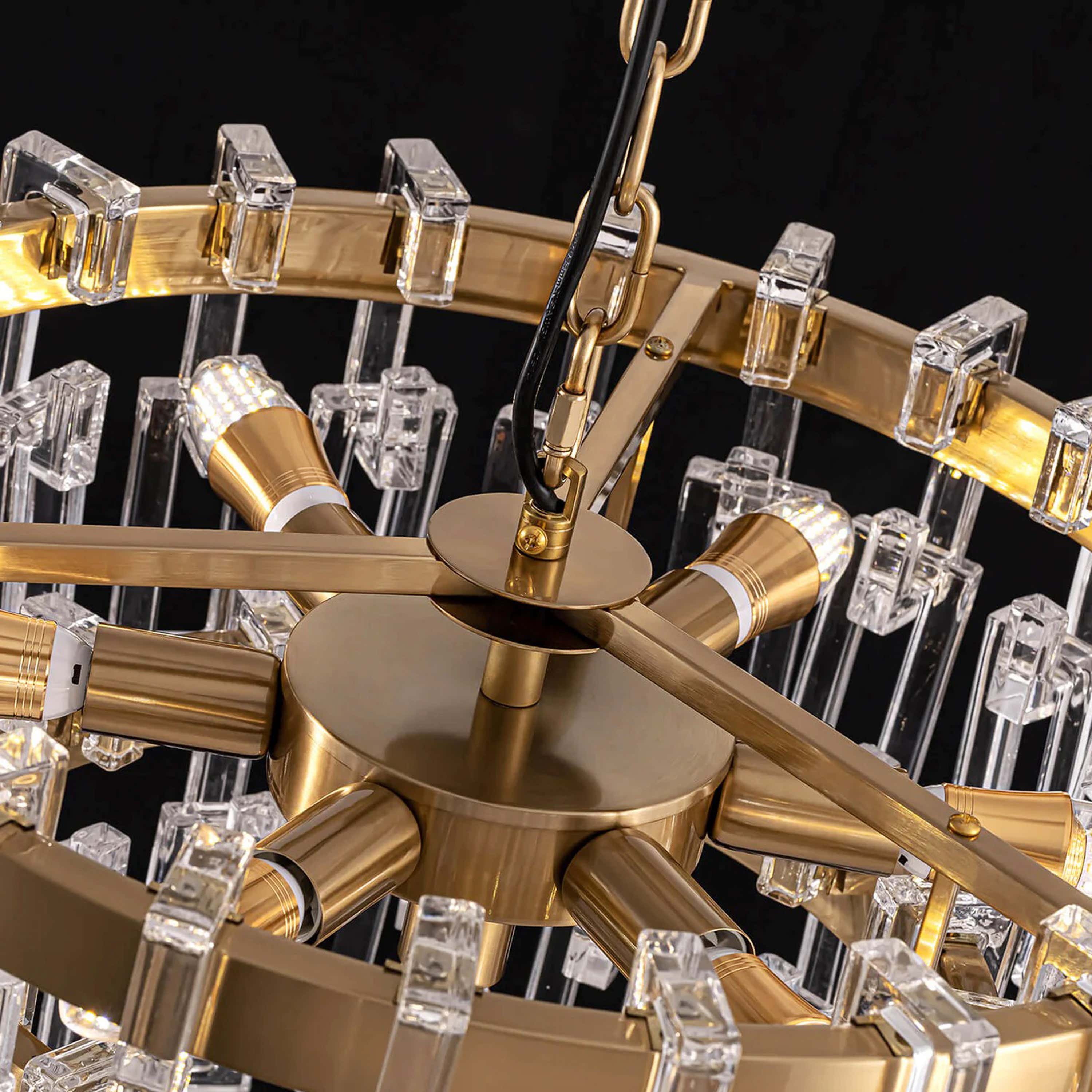 Catenzia Crystal Tiered Round Chandelier 19"D