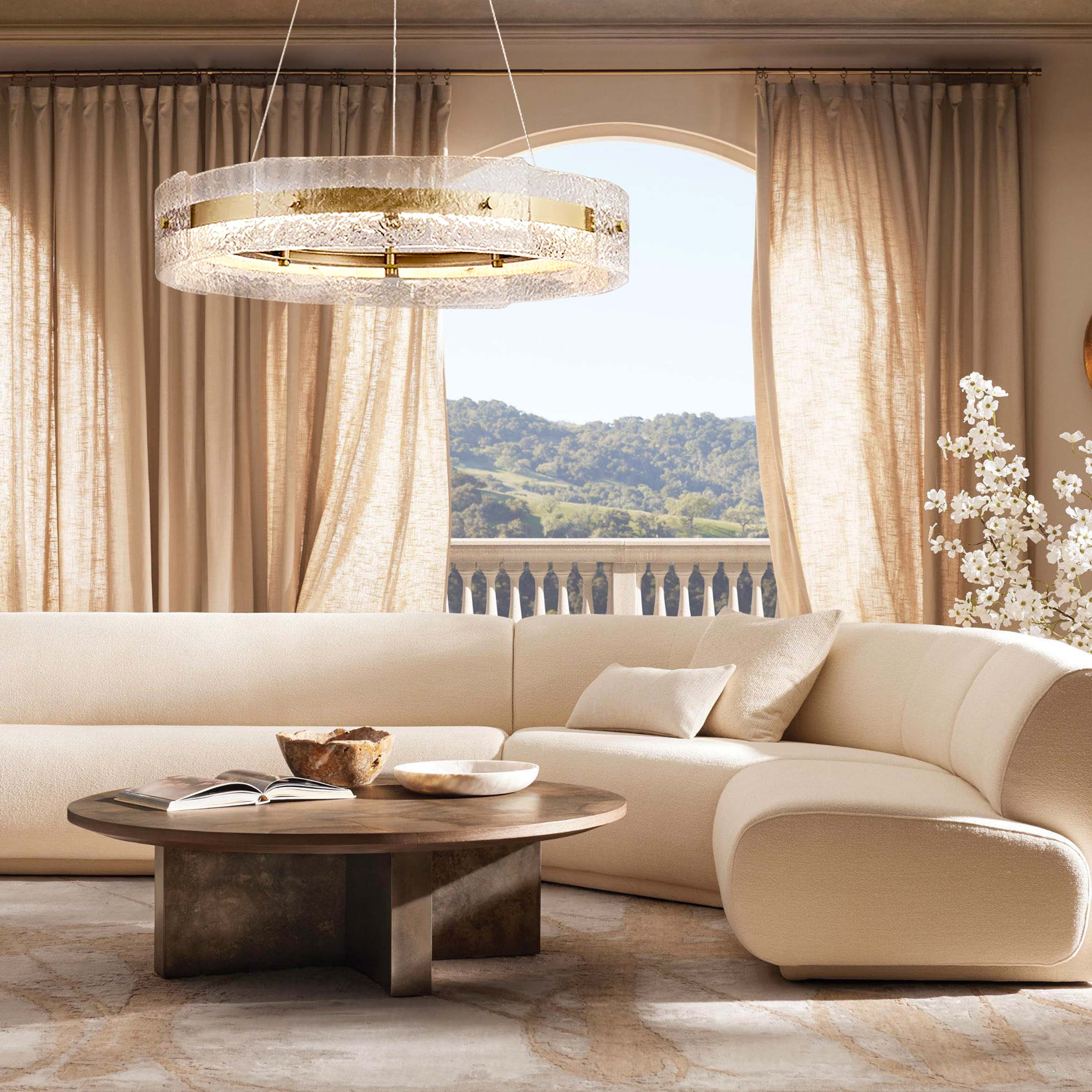 Glaciara Glass Round Chandelier 32"D