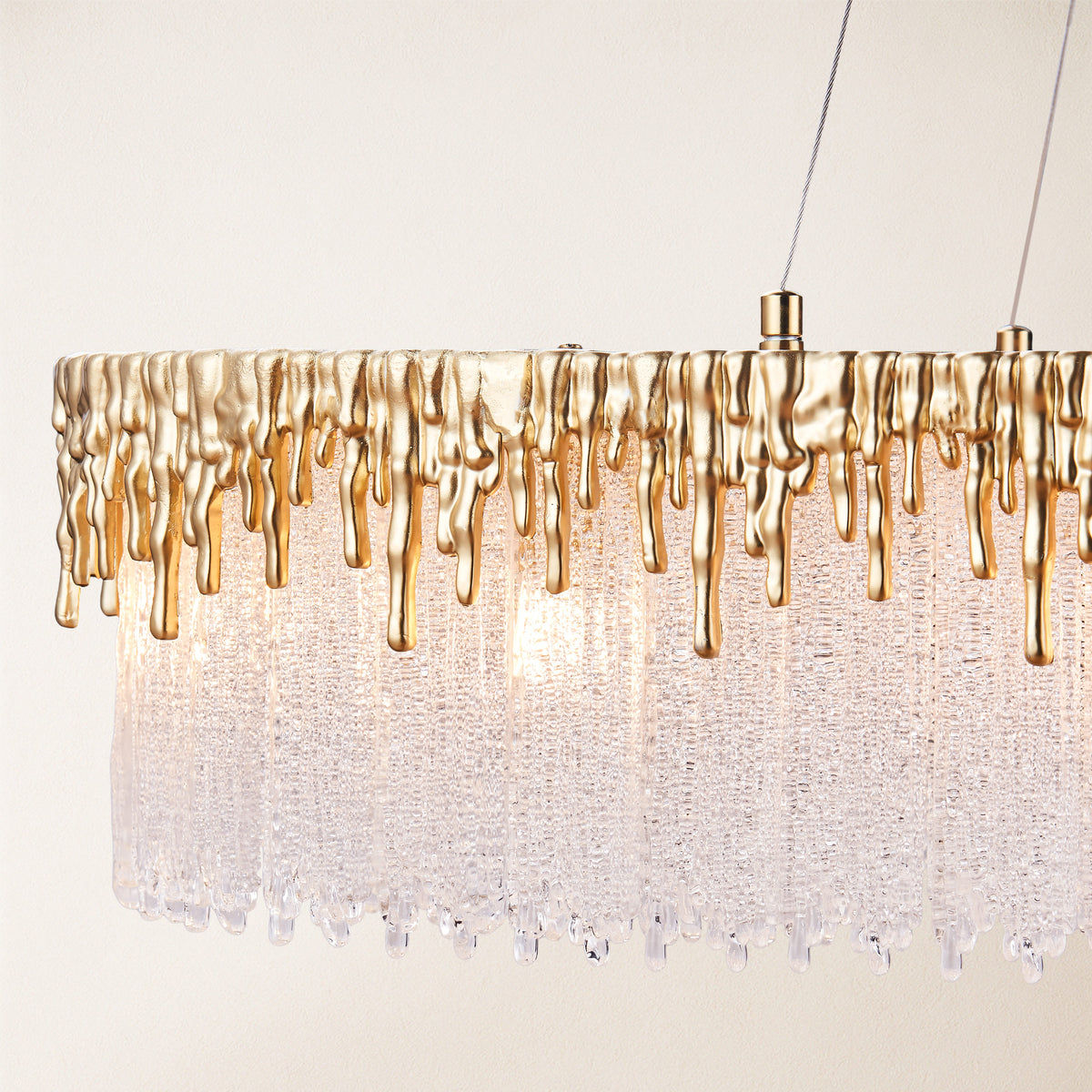 Rieo Crystal Glass Rectangular Chandelier 40"W