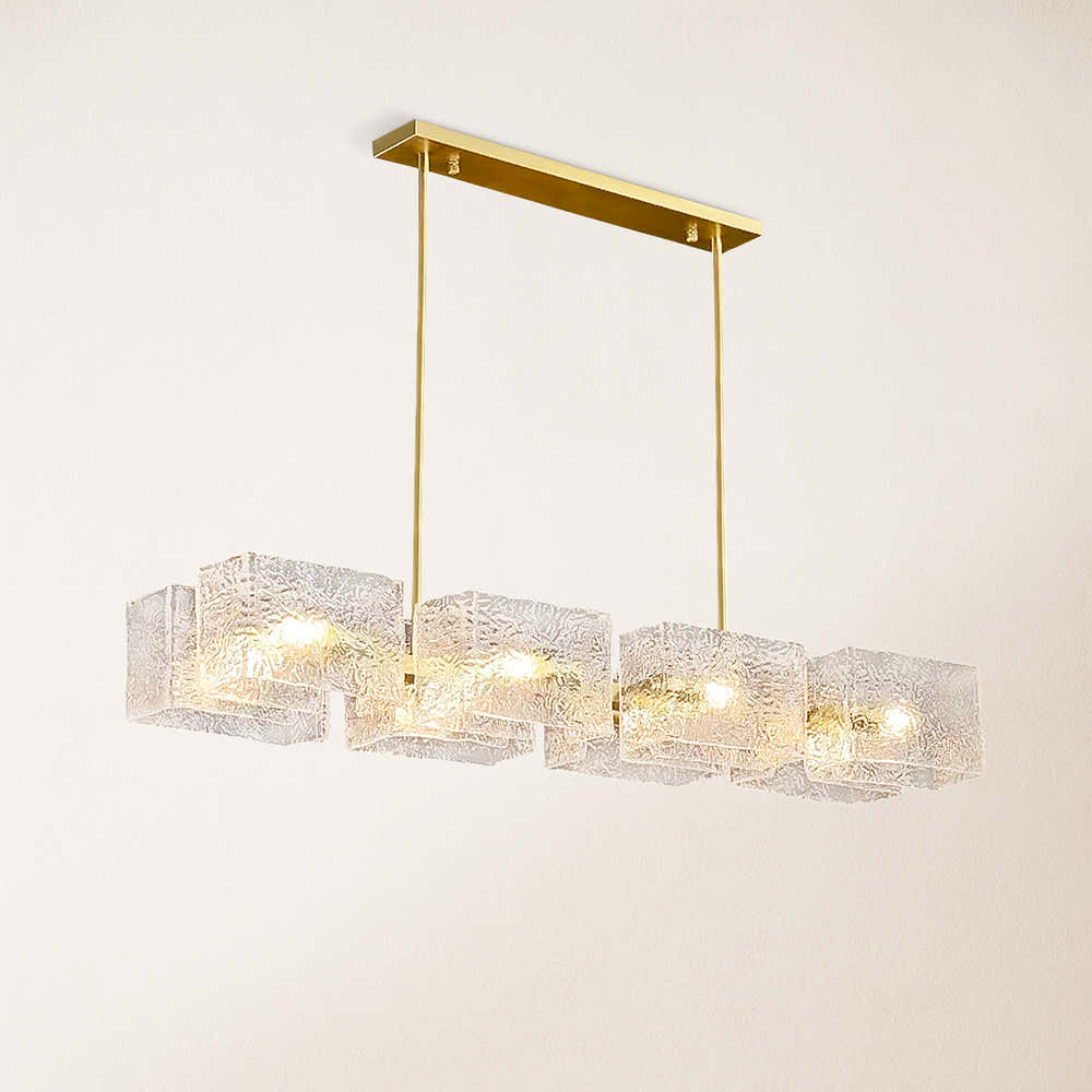 Vitreolith Glass Linear Chandelier 39"W