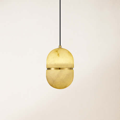 Hecate Alabaster Modern Pendant 5.5''D