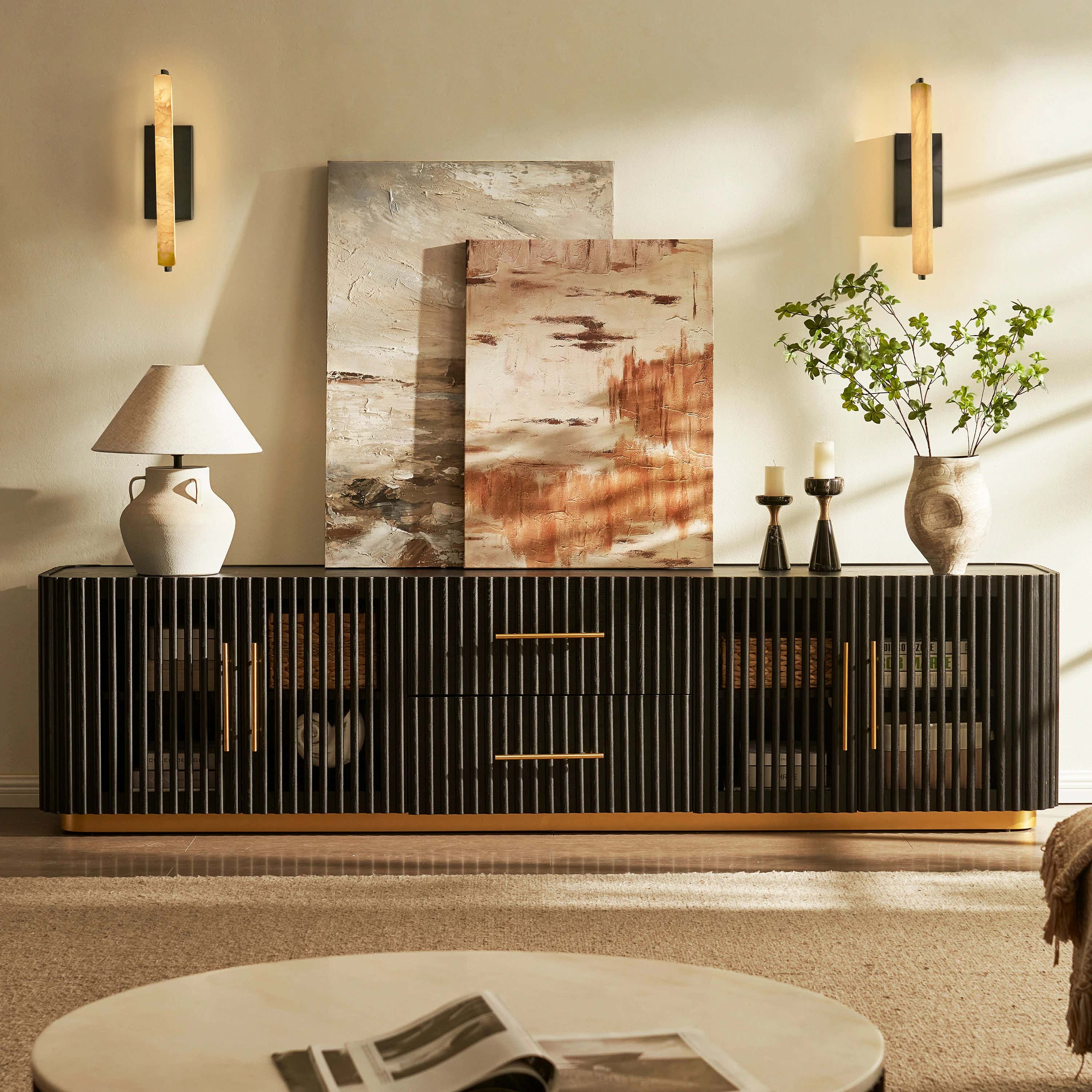 Holton Oak Media Console 94"W