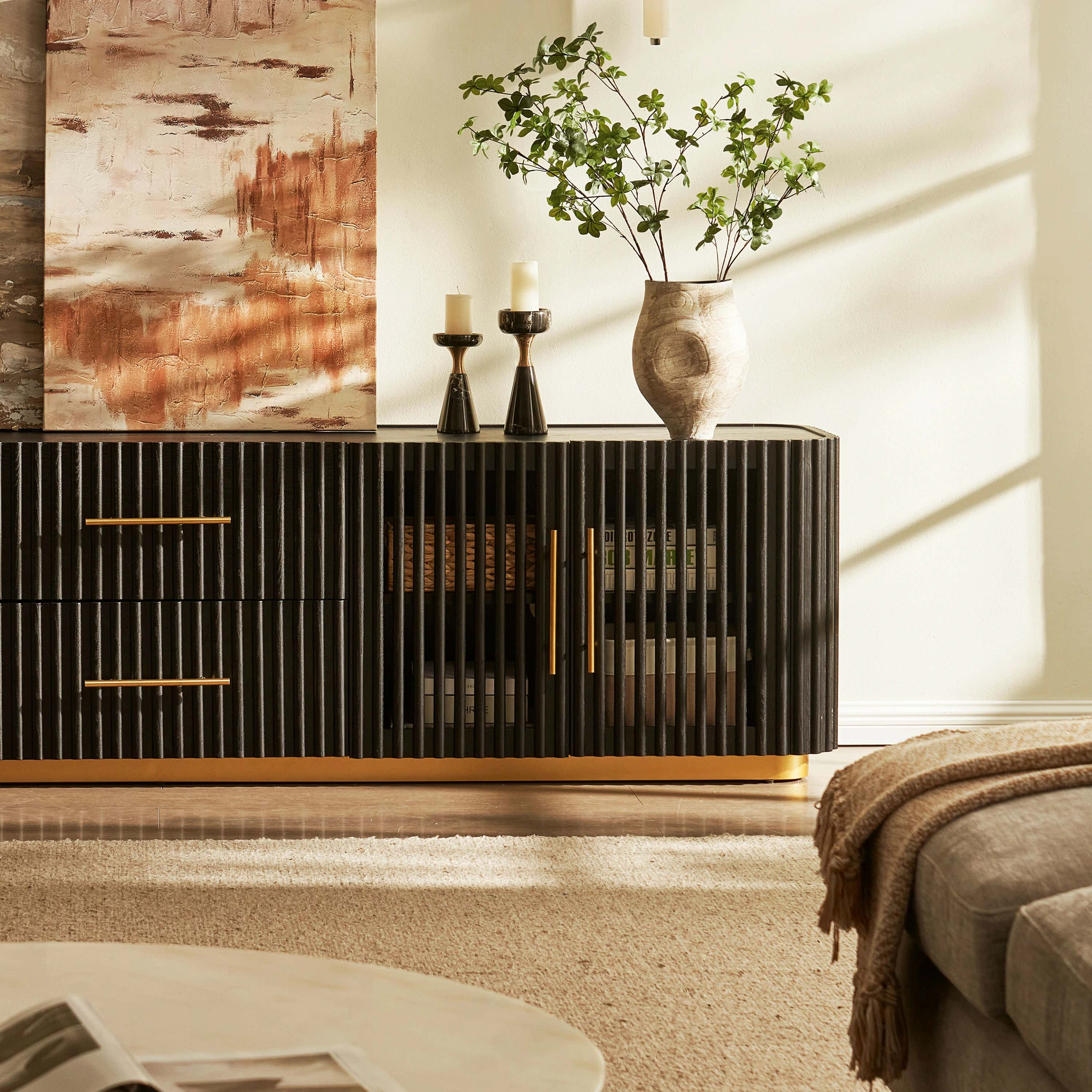 Holton Oak Media Console 94"W