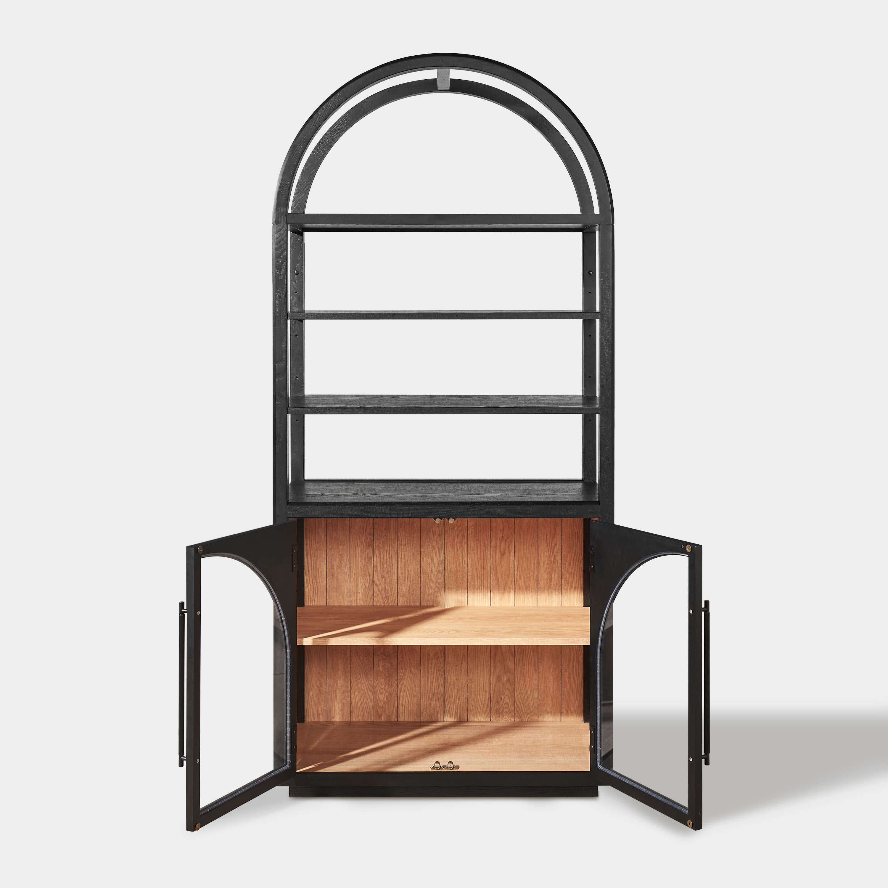 Alvar Arched Bookcase with Cabinet 79"H