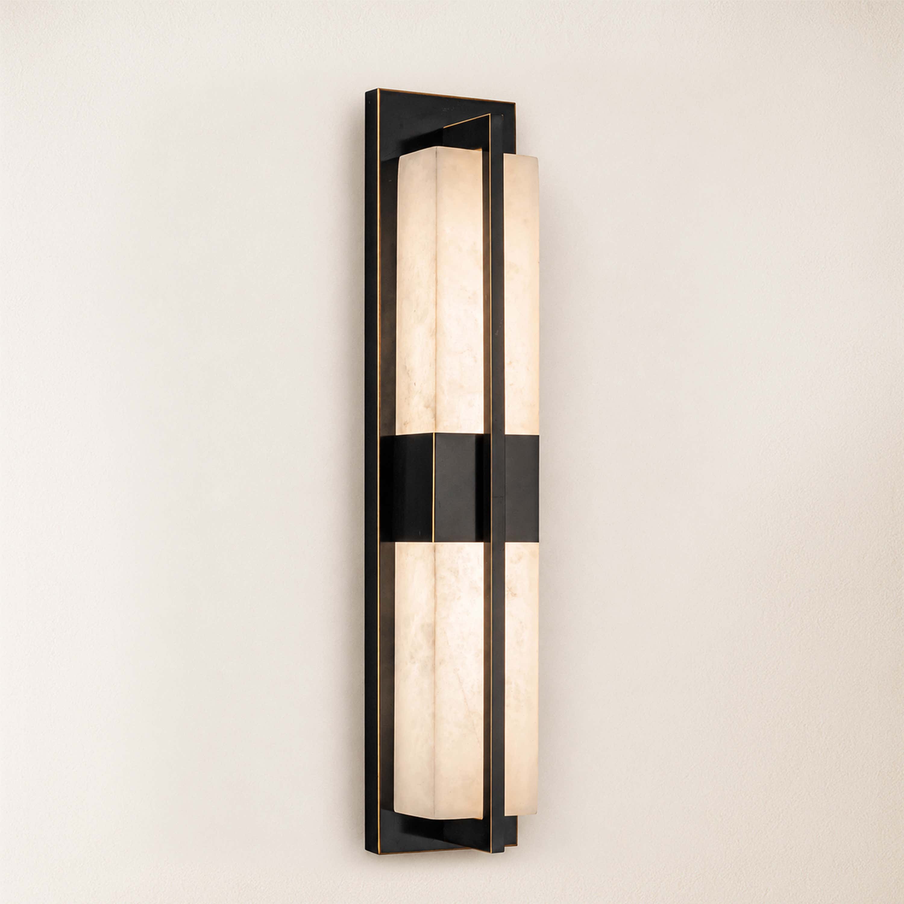 Caelum Alabaster Cuboid Wall Sconce