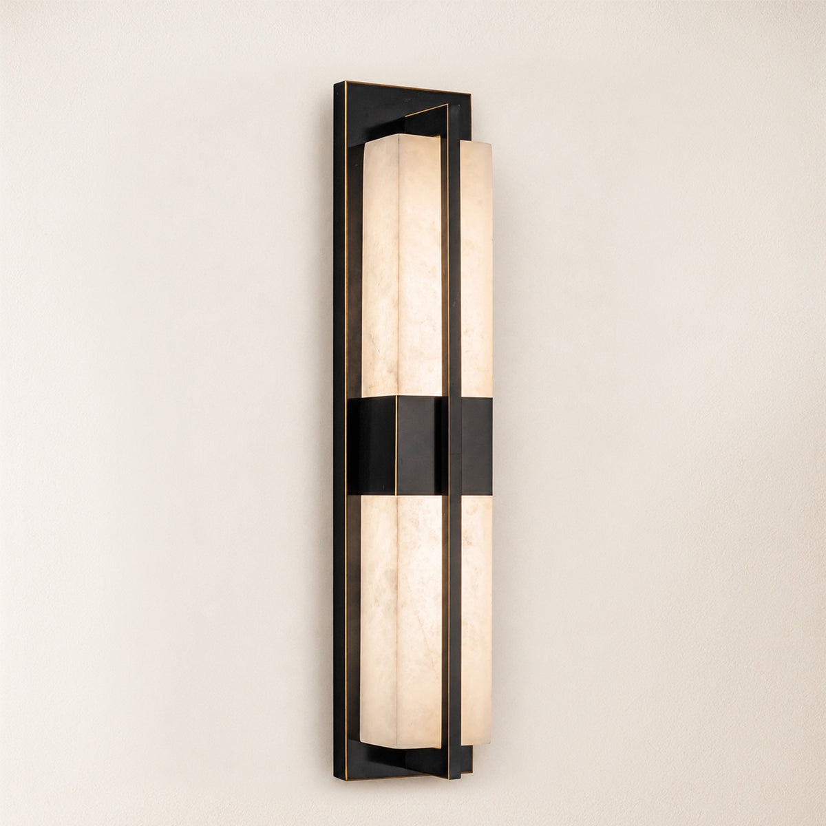 Caelum Alabaster Cuboid Wall Sconce