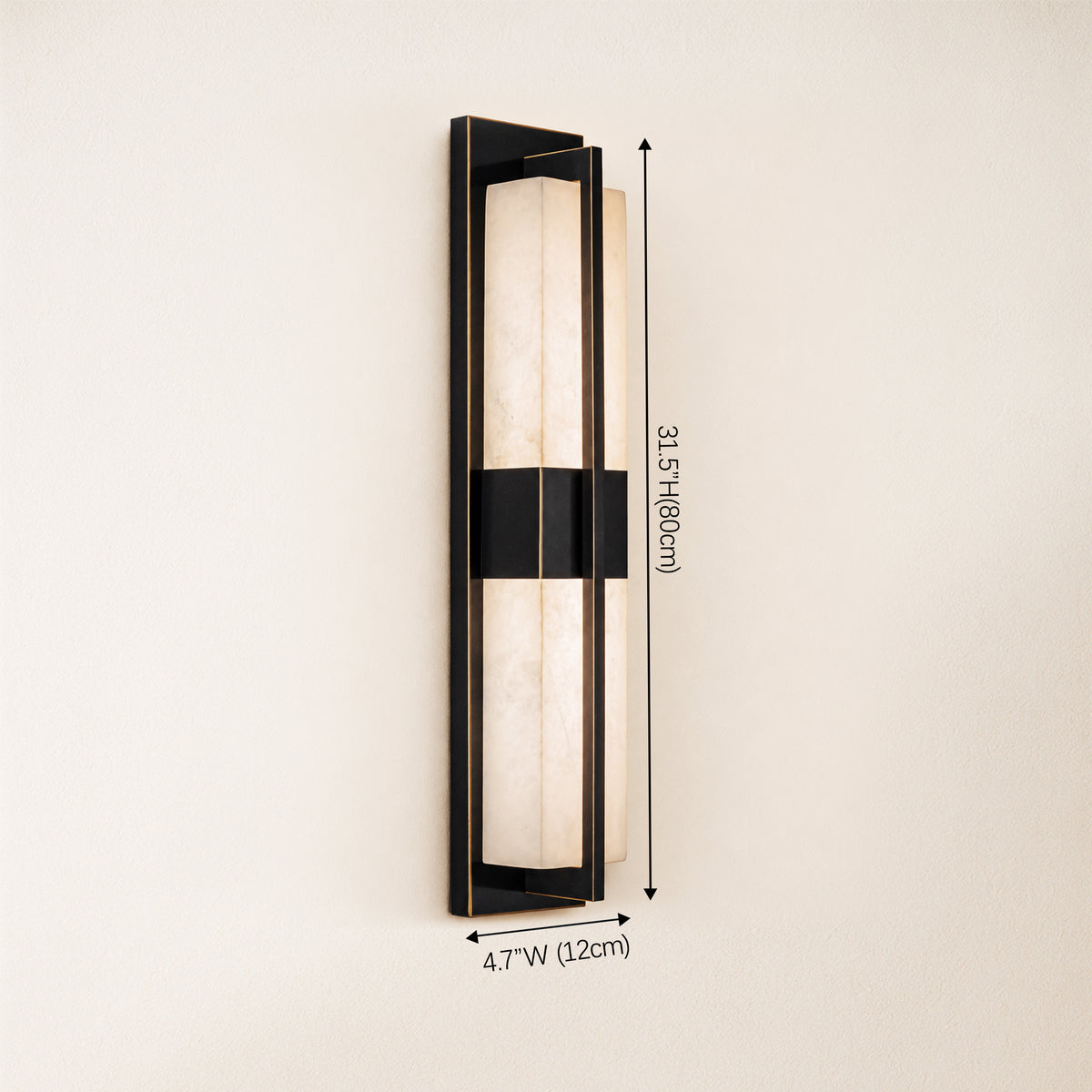 Caelum Alabaster Cuboid Wall Sconce