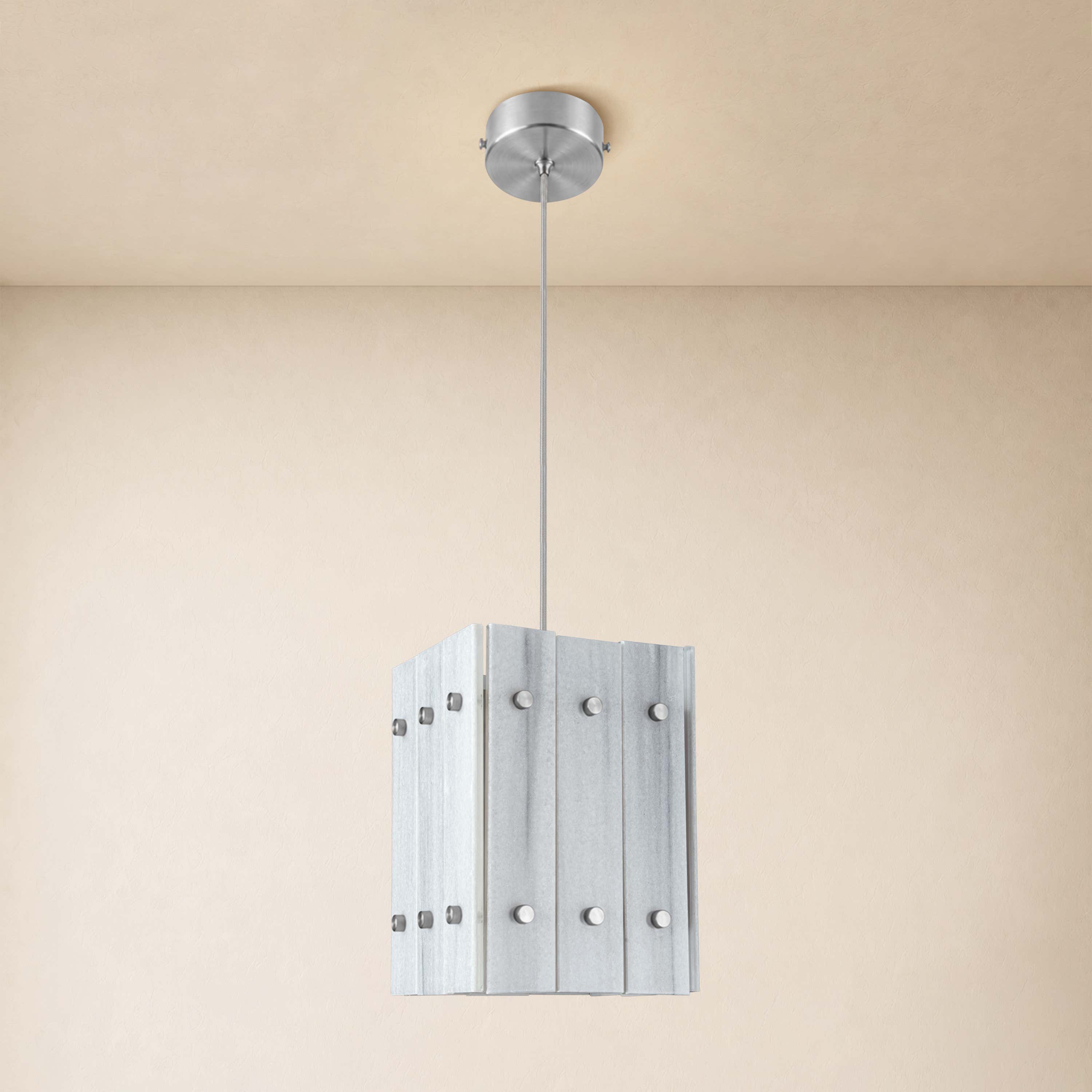 Pietra Marble Round Pendant Light 6.6"D