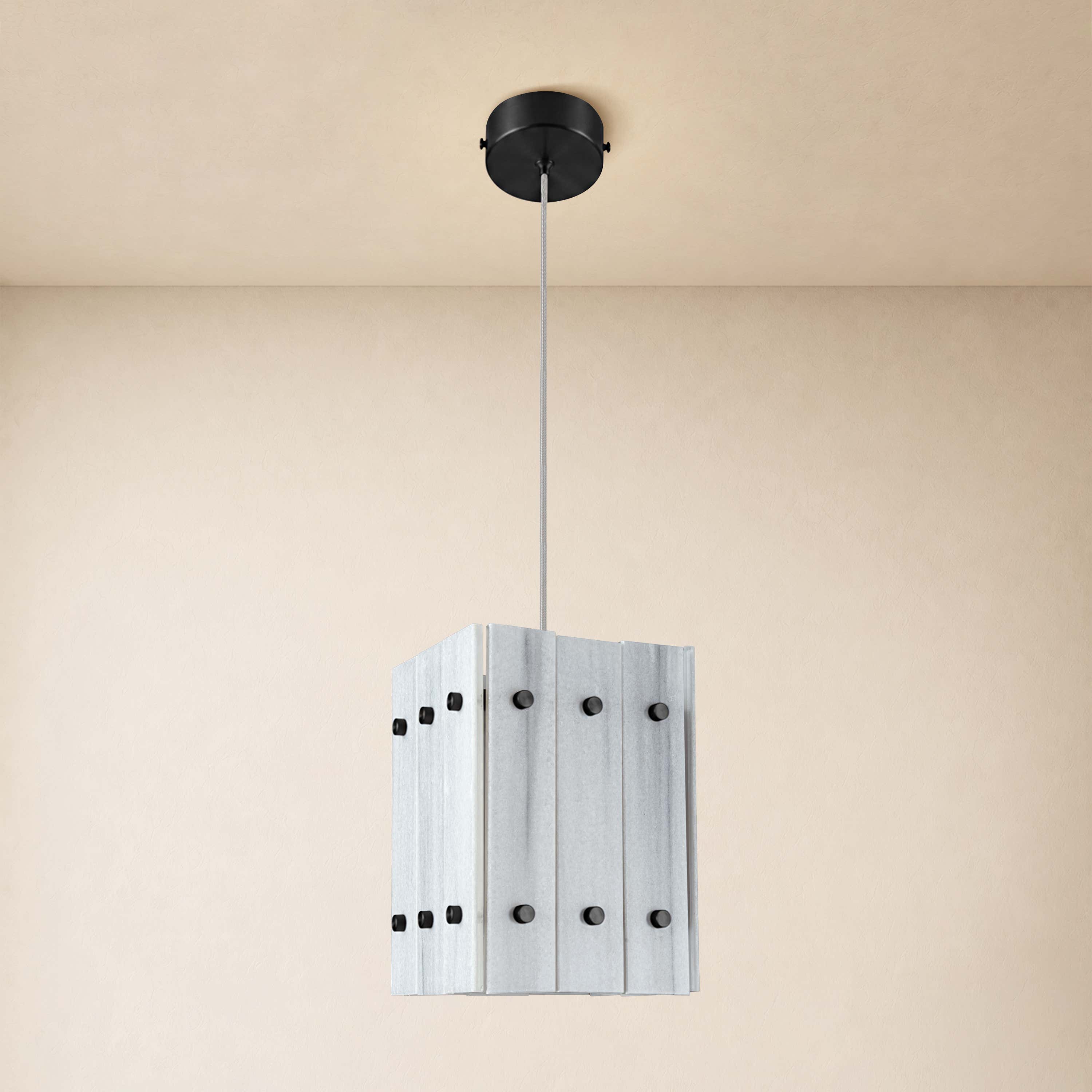 Pietra Marble Round Pendant Light 6.6"D