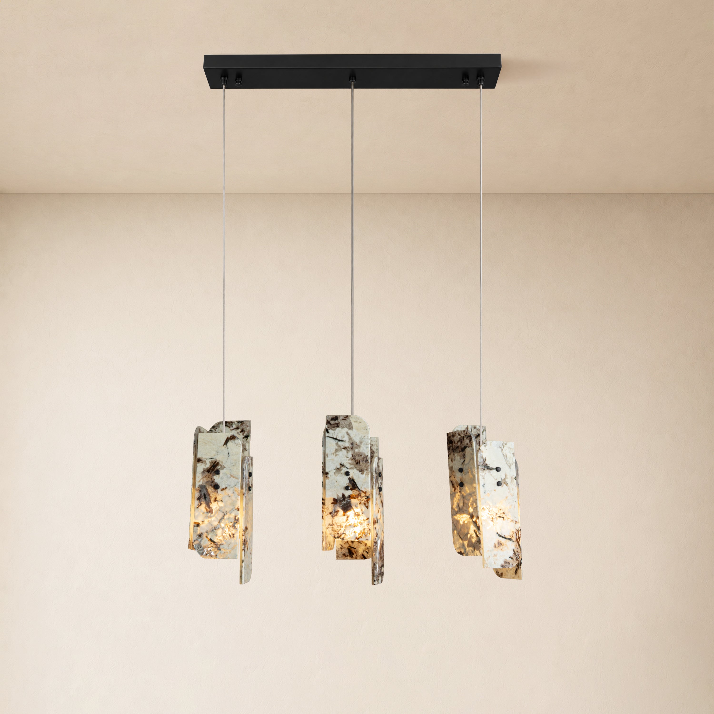 Pietra Quartzite Linear Chandelier 27.5"W
