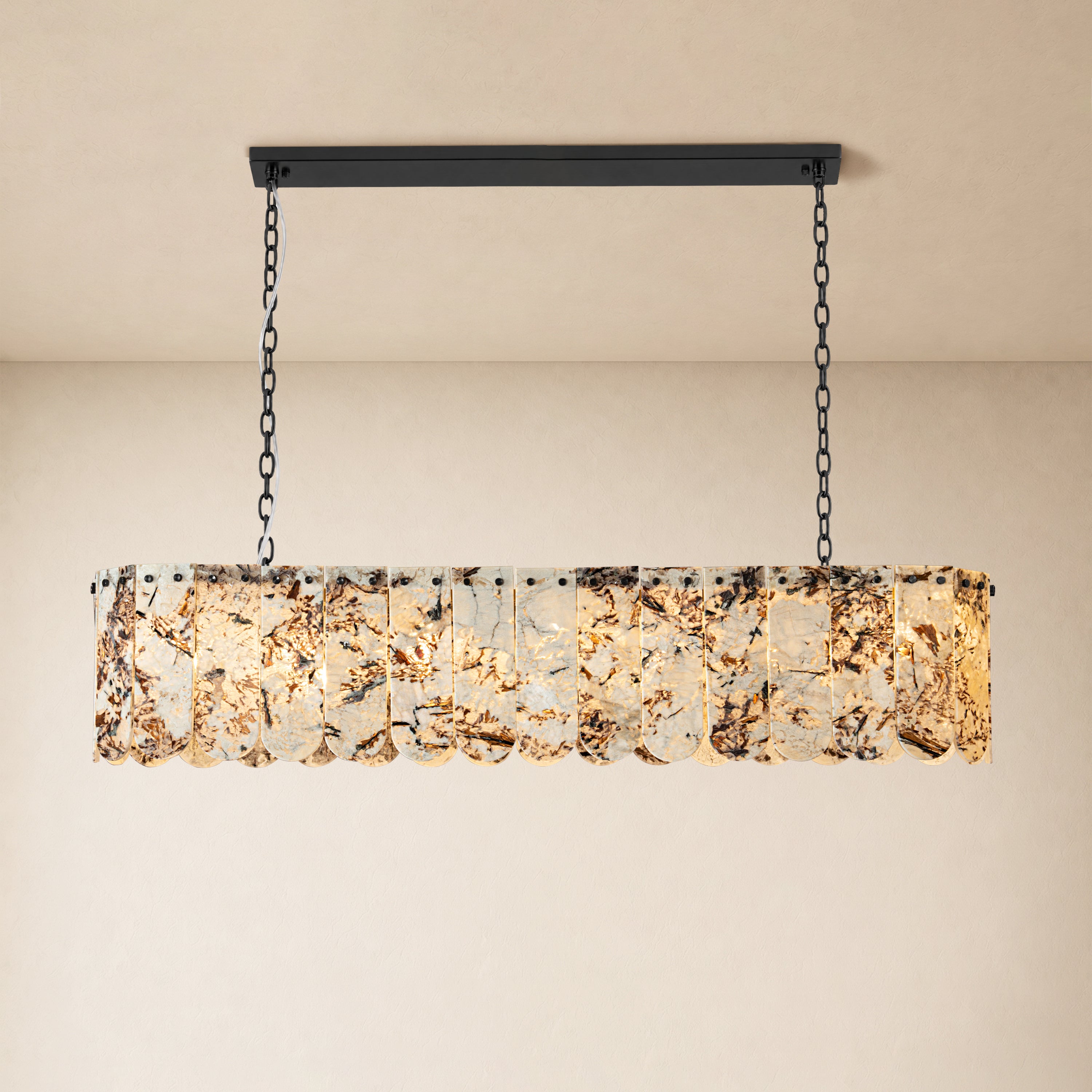 Pietra Quartzite Linear Panel Chandelier 35.4"W