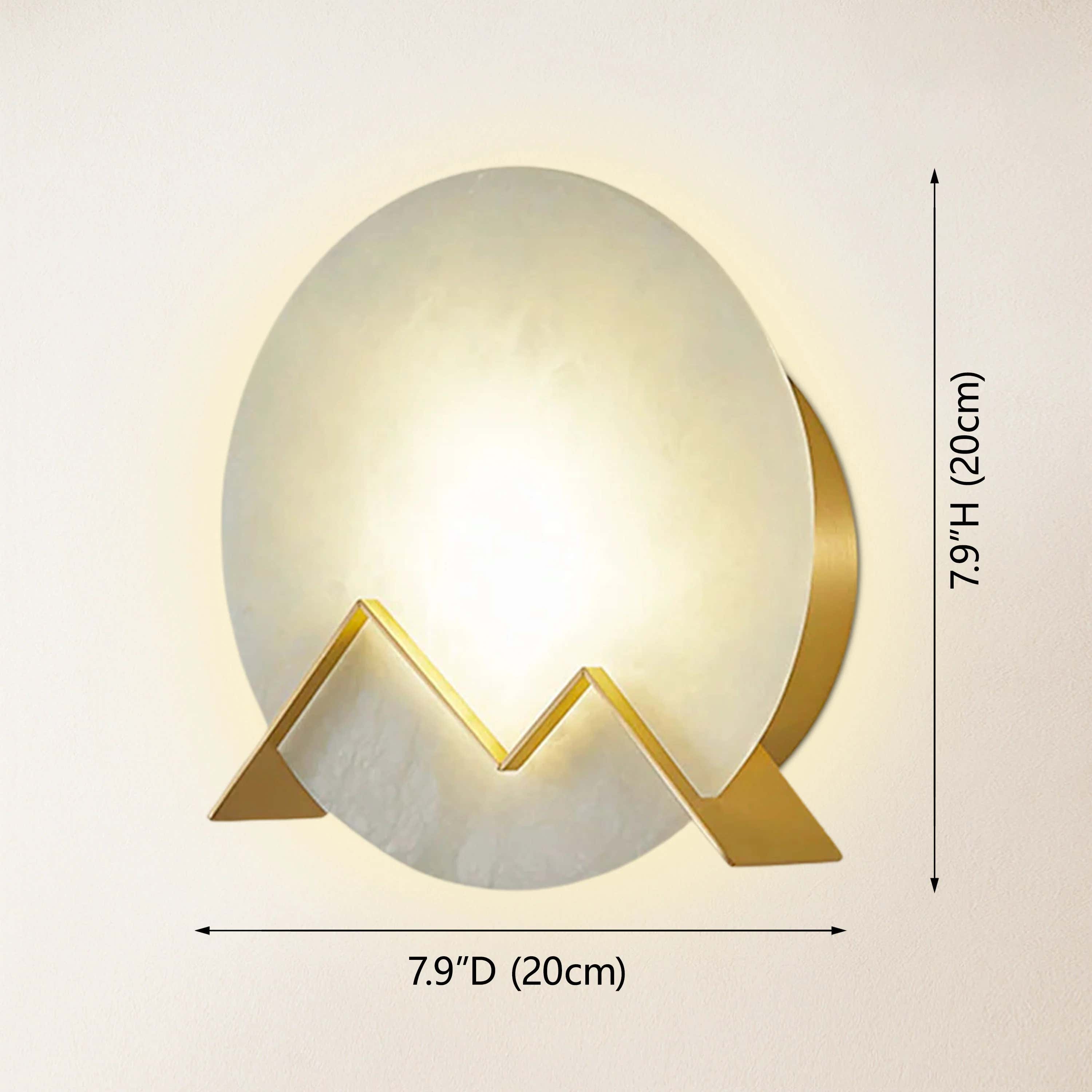 M Letter Alabaster Dish Wall Sconce 7.9"D