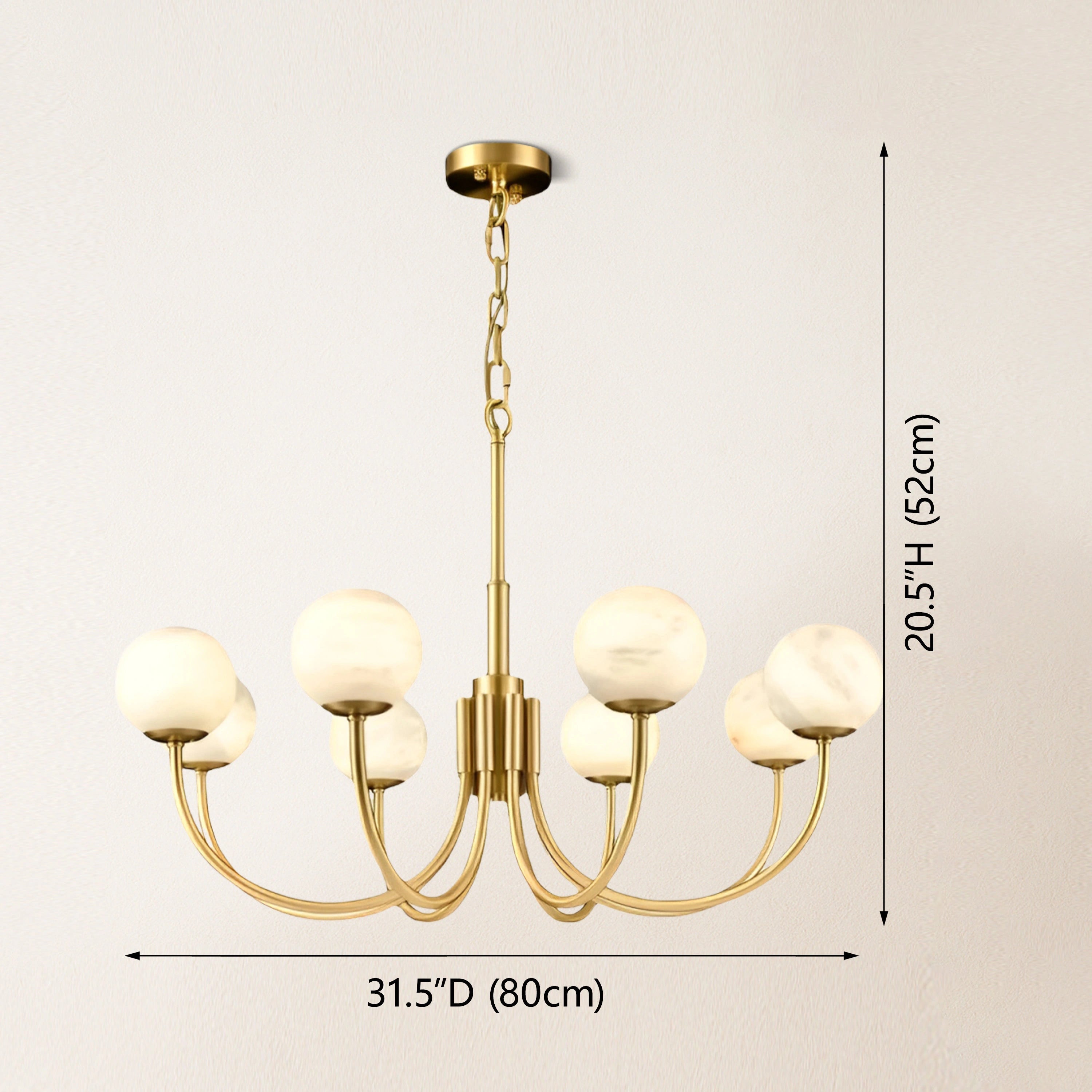 Modern Alabaster Round Art Chandelier 31.5"D
