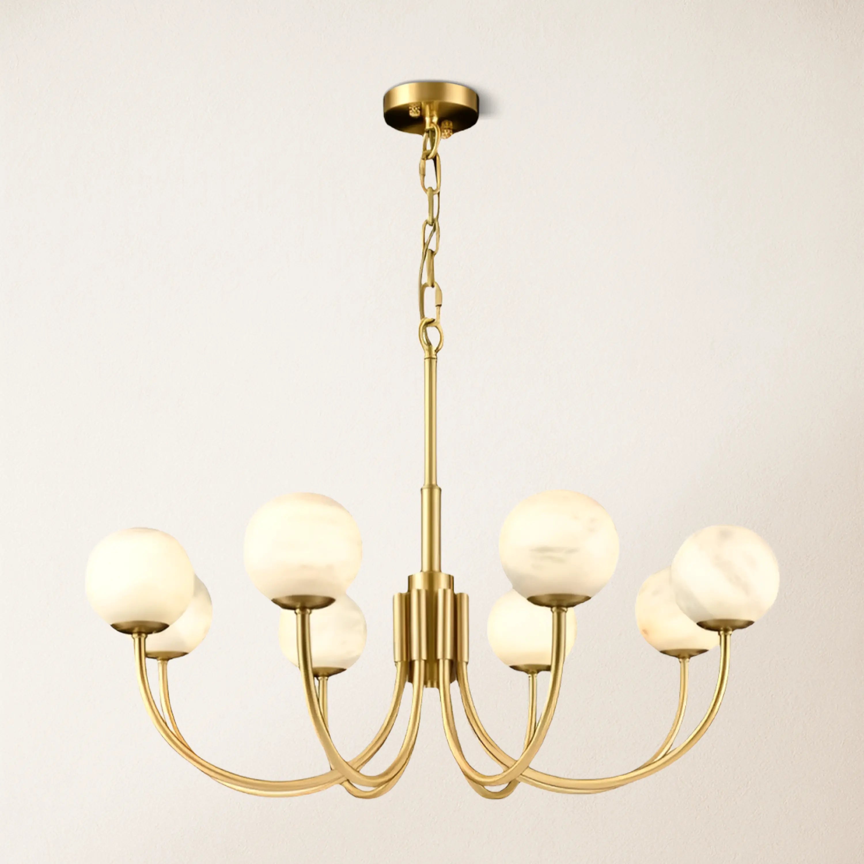 Modern Alabaster Round Art Chandelier 31.5"D