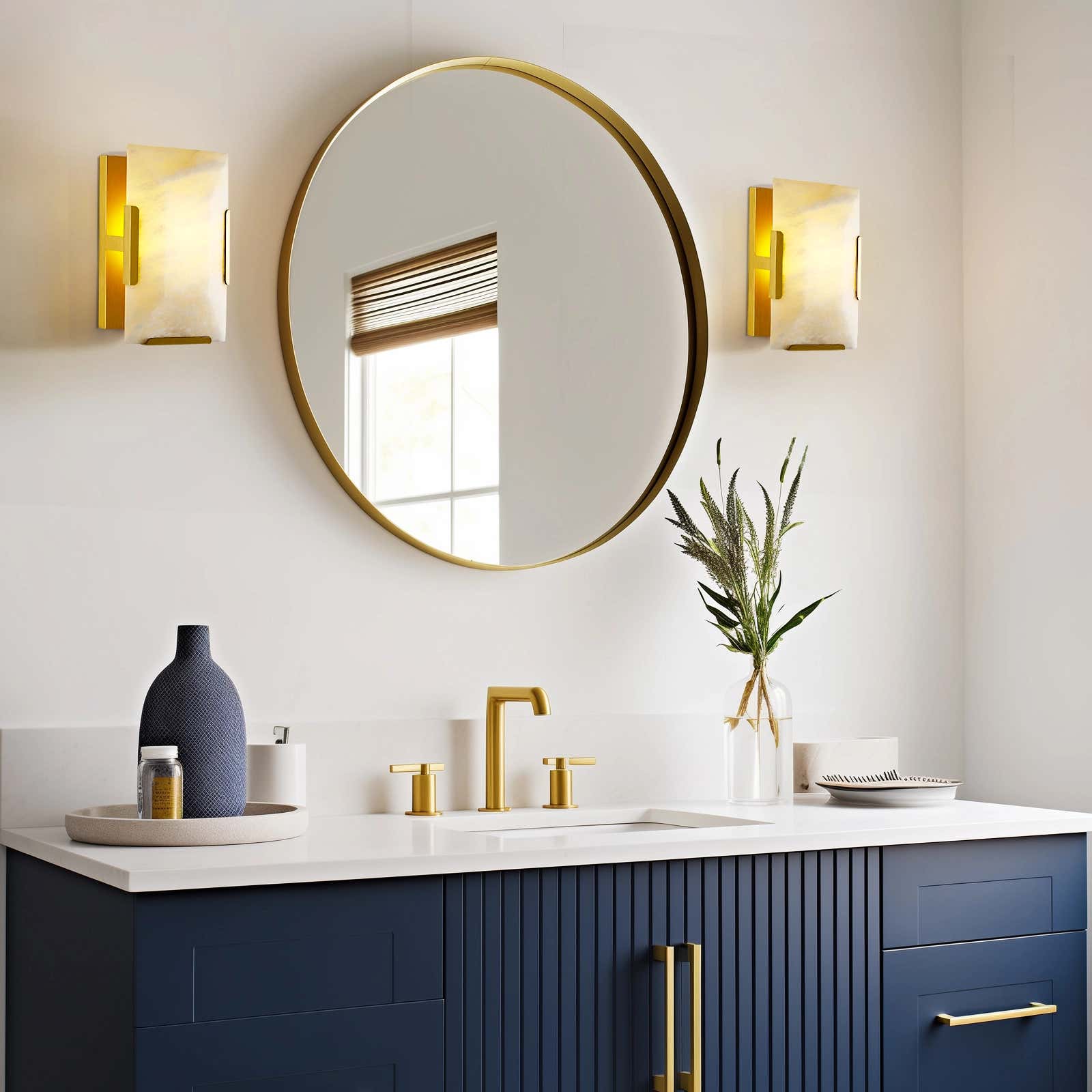 Maris Alabaster Wall Sconce 10"H