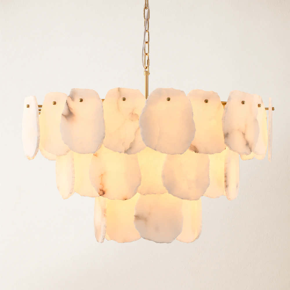 Moira Alabaster Multi-Tier Round Chandelier 32"D#Finish_Gold