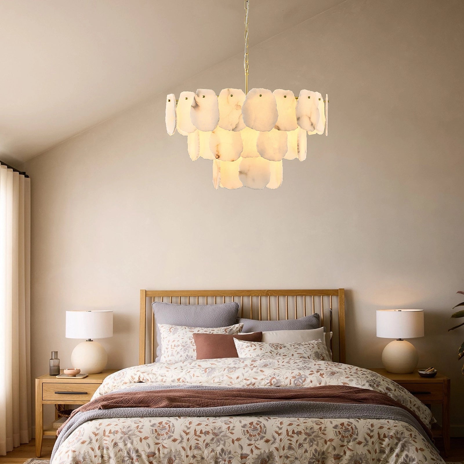 Moira Alabaster Multi-Tier Round Chandelier 32"D#Finish_Gold