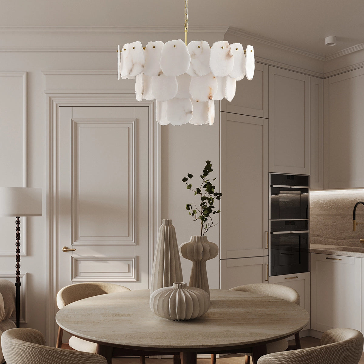 Moira Alabaster Multi-Tier Round Chandelier 32"D