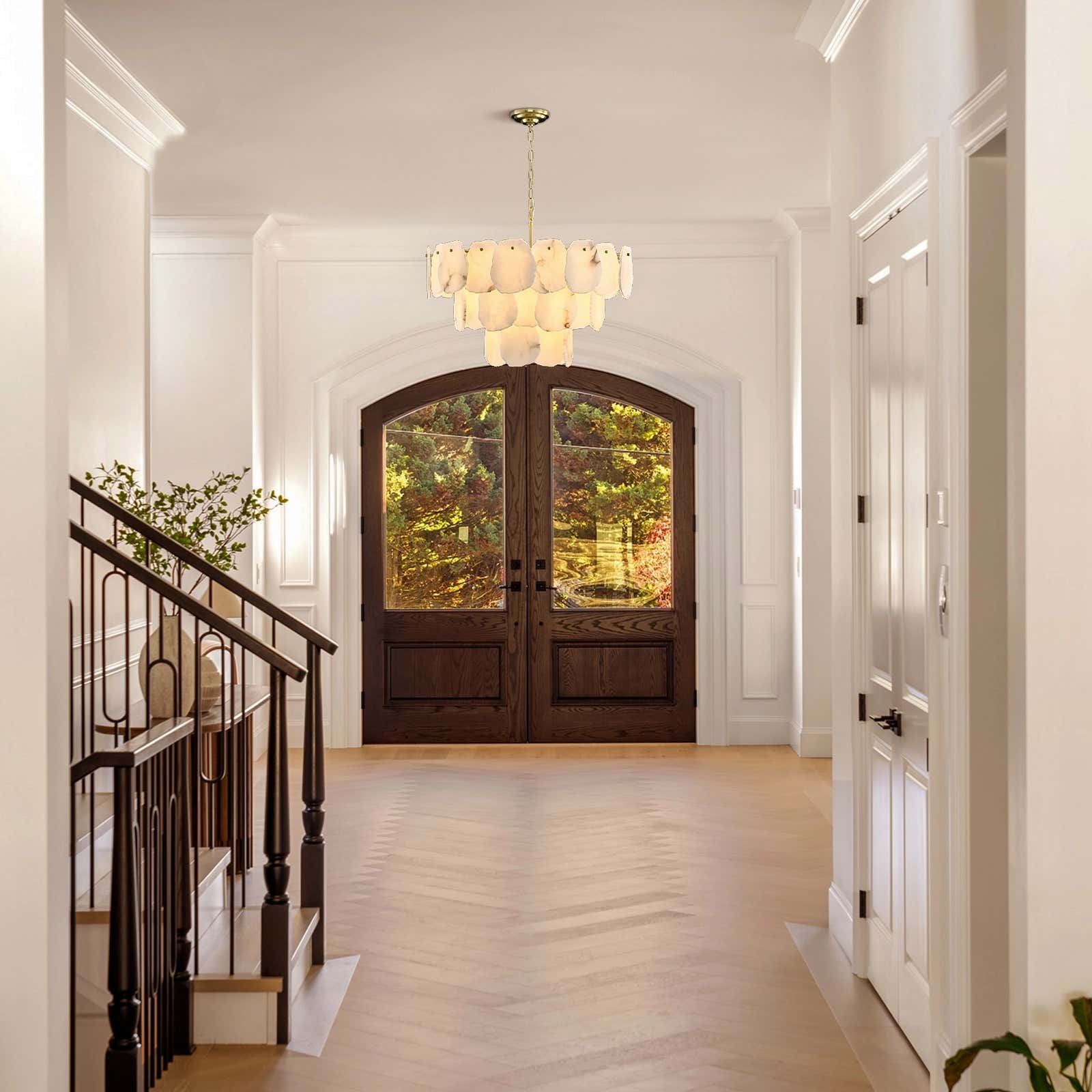 Moira Alabaster Multi-Tier Round Chandelier 32"D