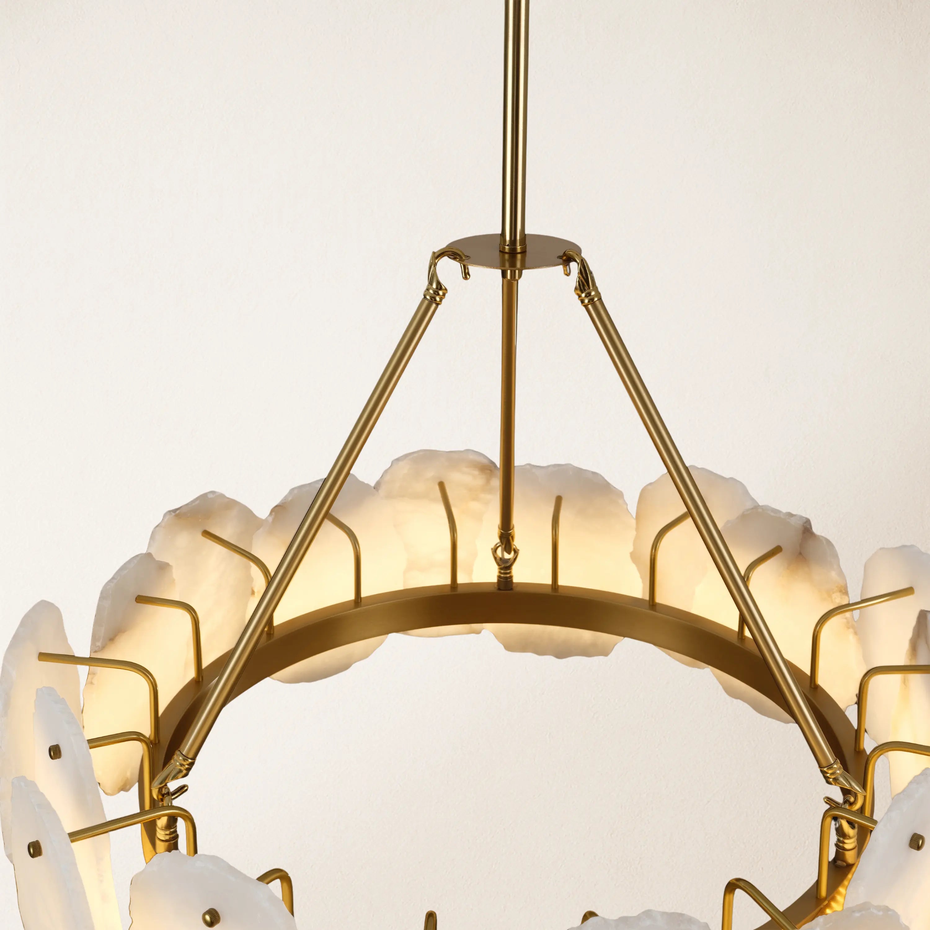 Moira Alabaster Round Chandelier 24"D#Finish_Gold