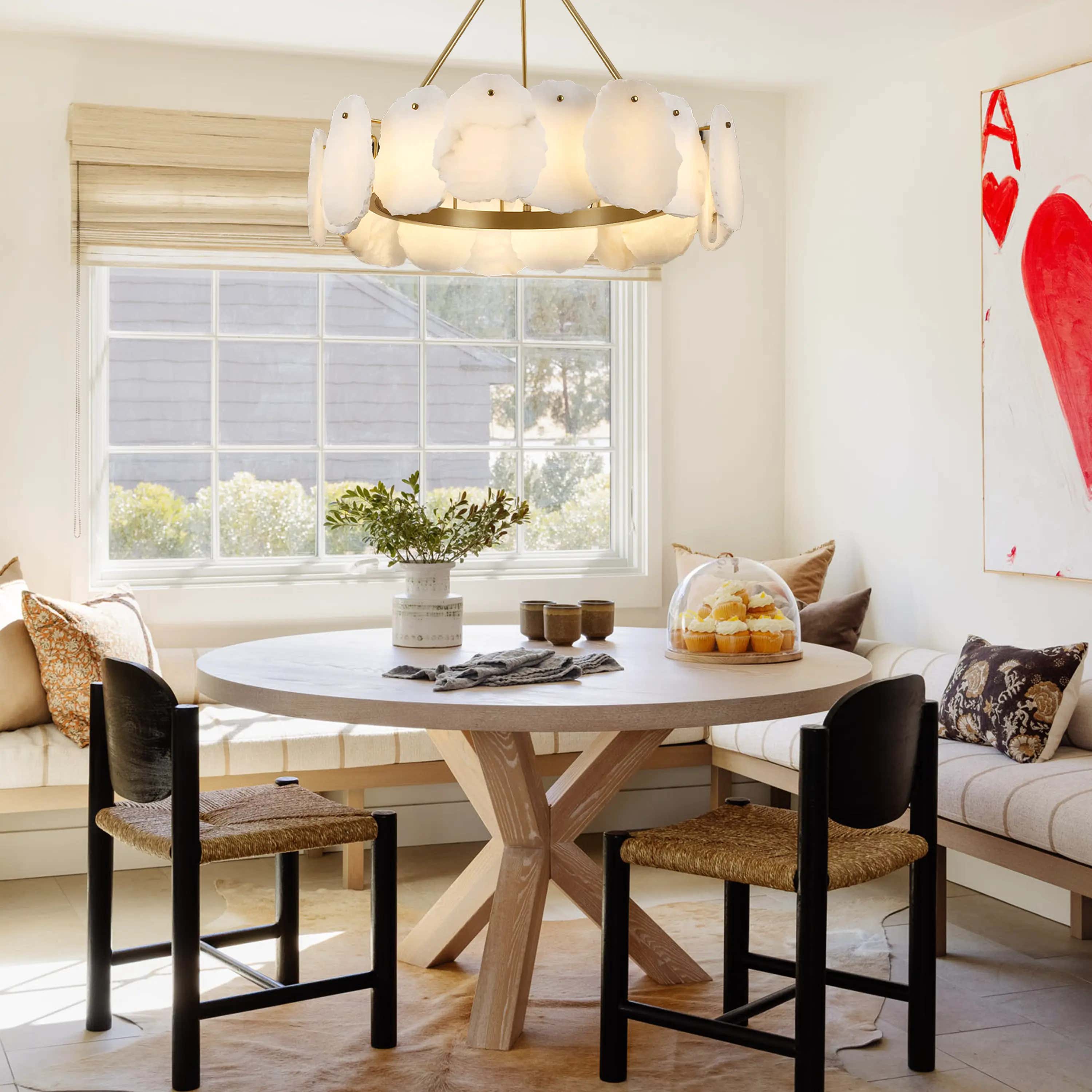 Moira Alabaster Round Chandelier 24"D