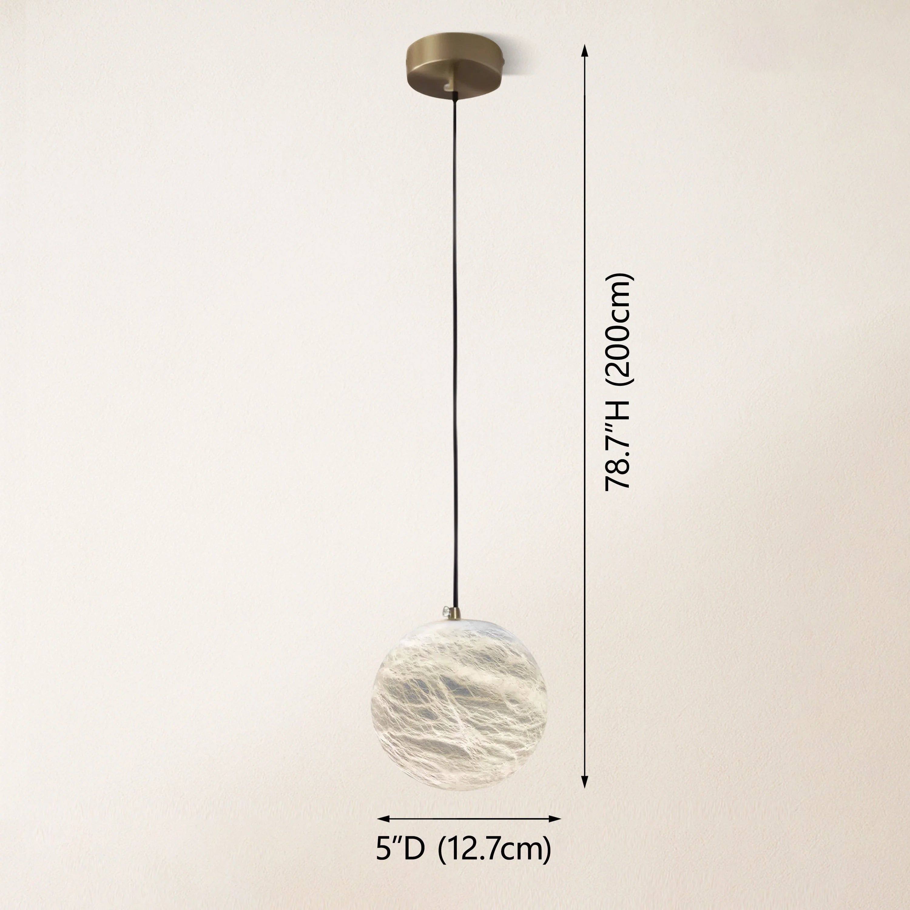 Nami Alabaster Global Ball Pendant Light 5"D