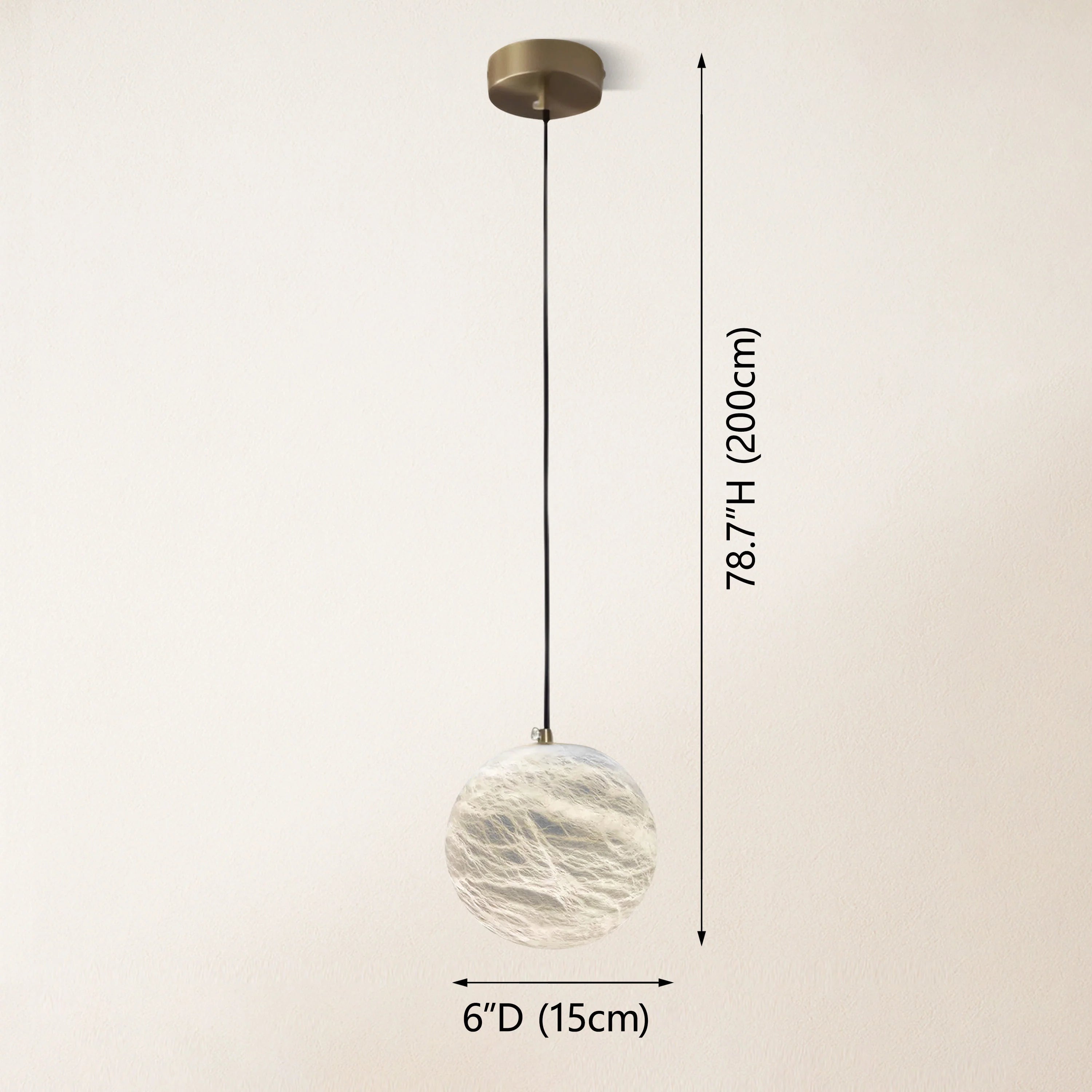 Nami Alabaster Global Ball Pendant Light 6"D