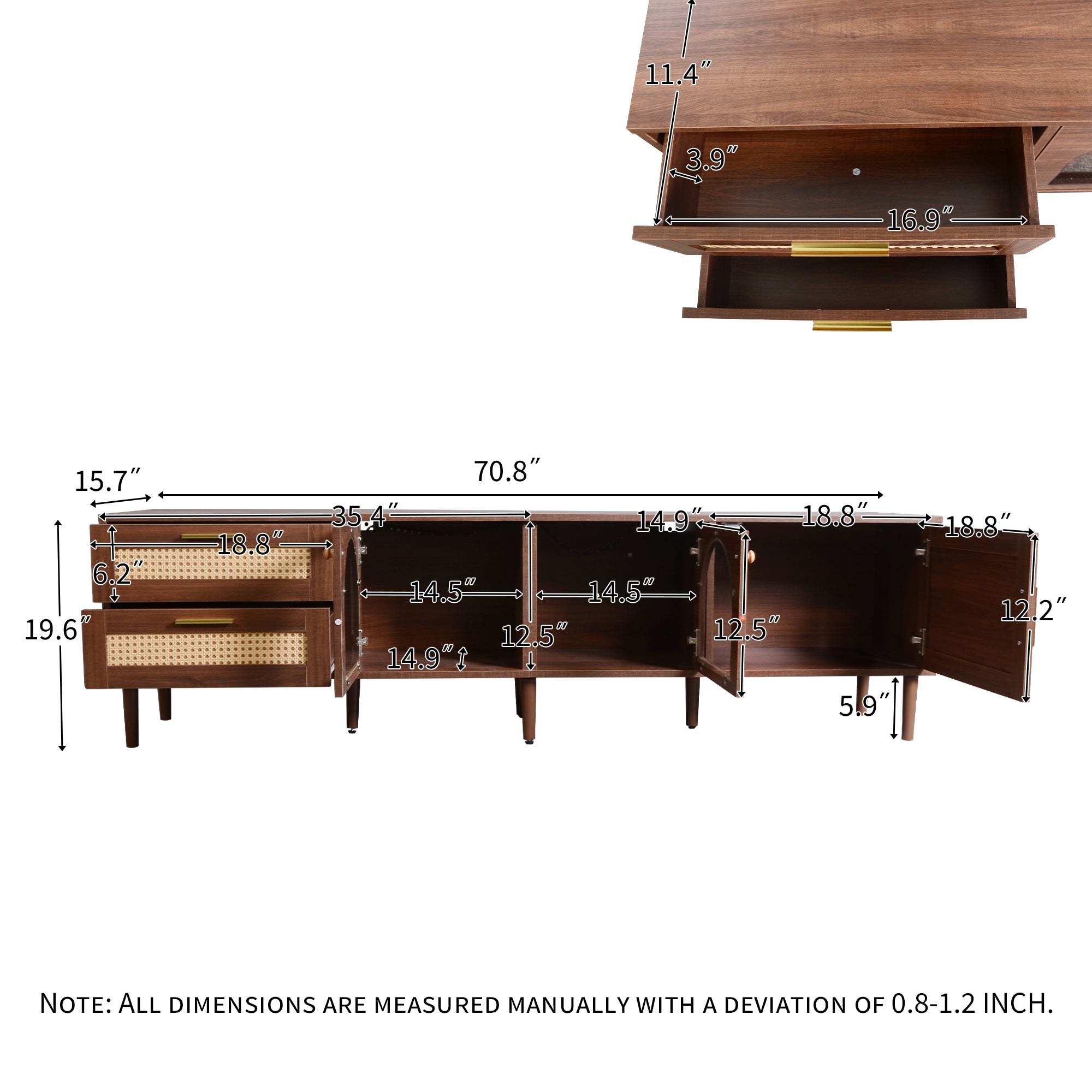 Nelo Rattan-inspired Media Console 70