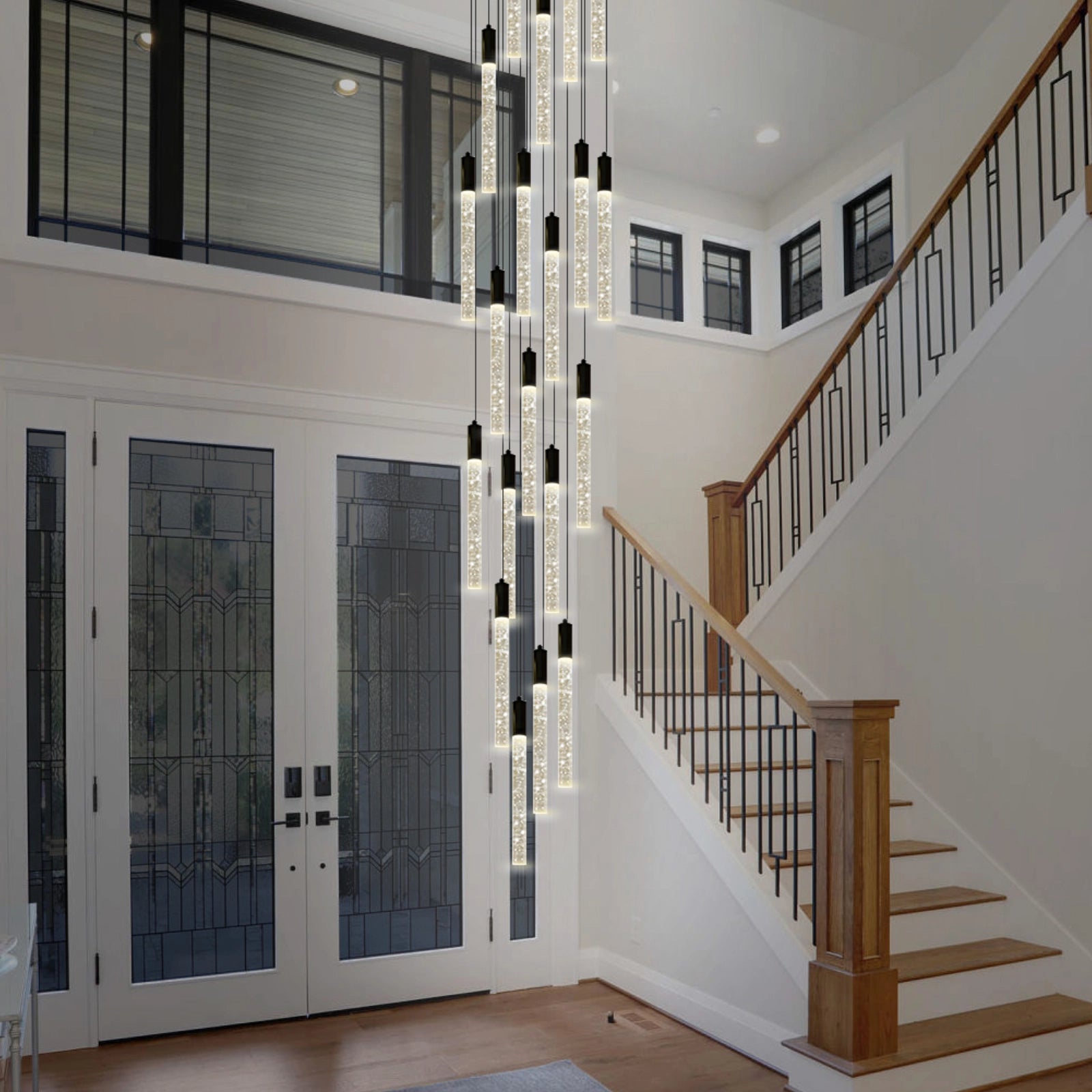 Nova Cascade Modern LED High Ceiling Chandelier 24"D