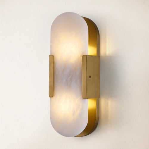 OpalEdge Alabaster Oval Wall Sconce 13.8"H