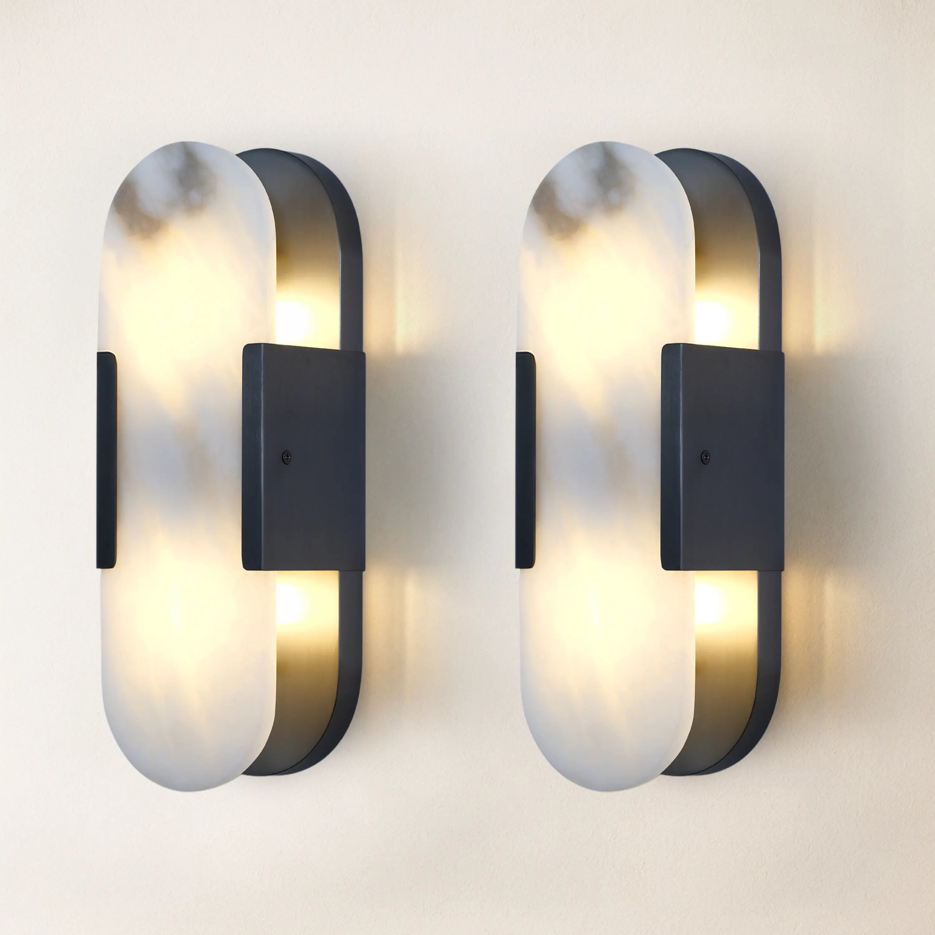 OpalEdge Alabaster Oval Wall Sconce 13.8"H