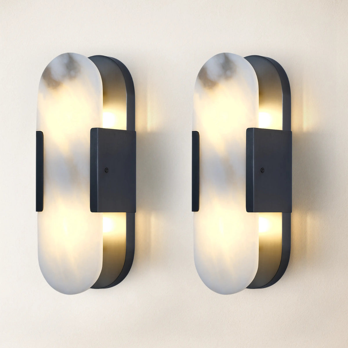 OpalEdge Alabaster Oval Wall Sconce 14"H
