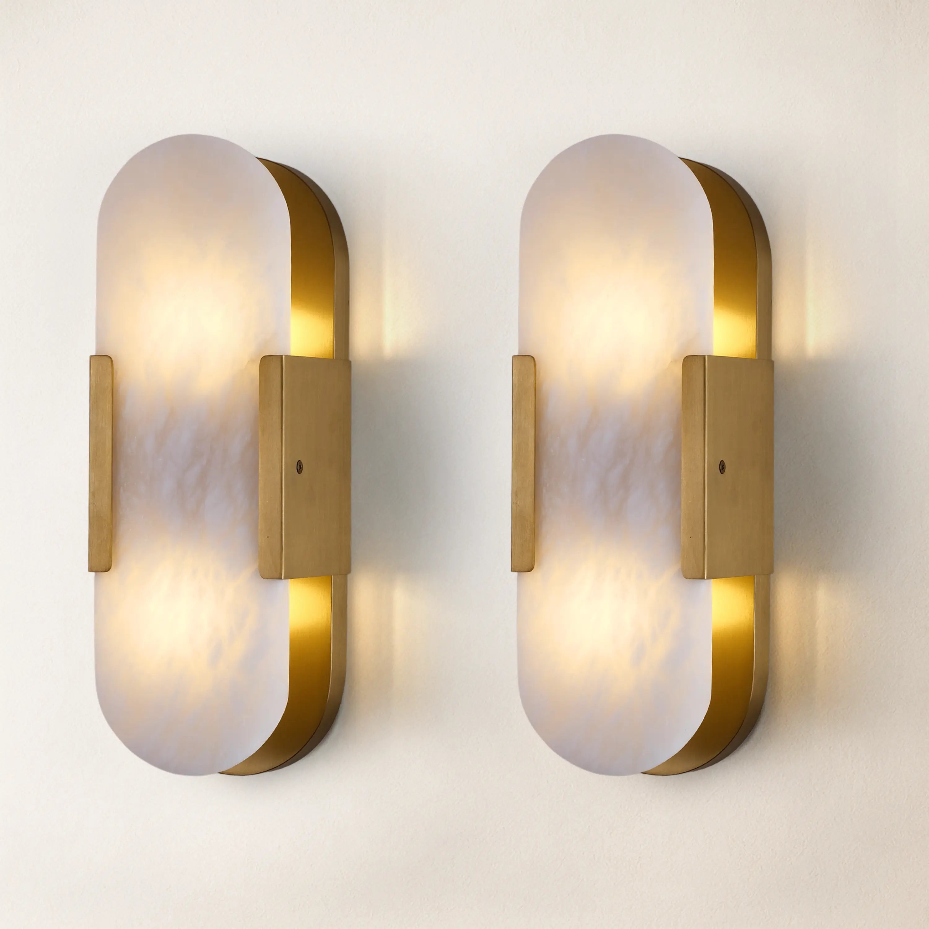 OpalEdge Alabaster Oval Wall Sconce 13.8"H