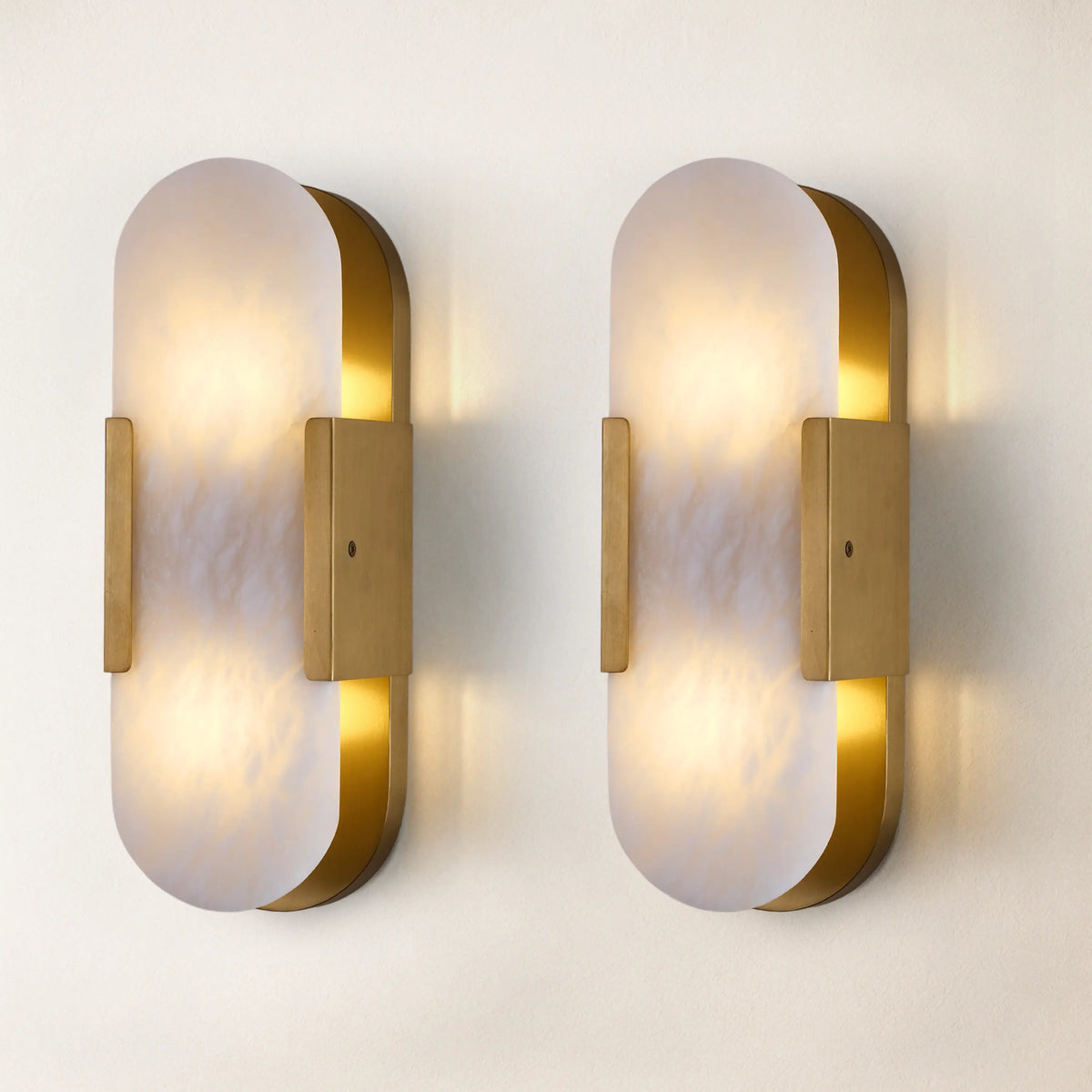 OpalEdge Alabaster Oval Wall Sconce 14"H