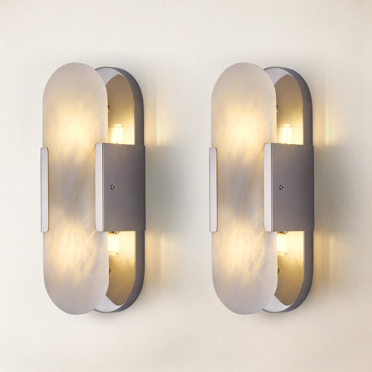 OpalEdge Alabaster Oval Wall Sconce 14"H
