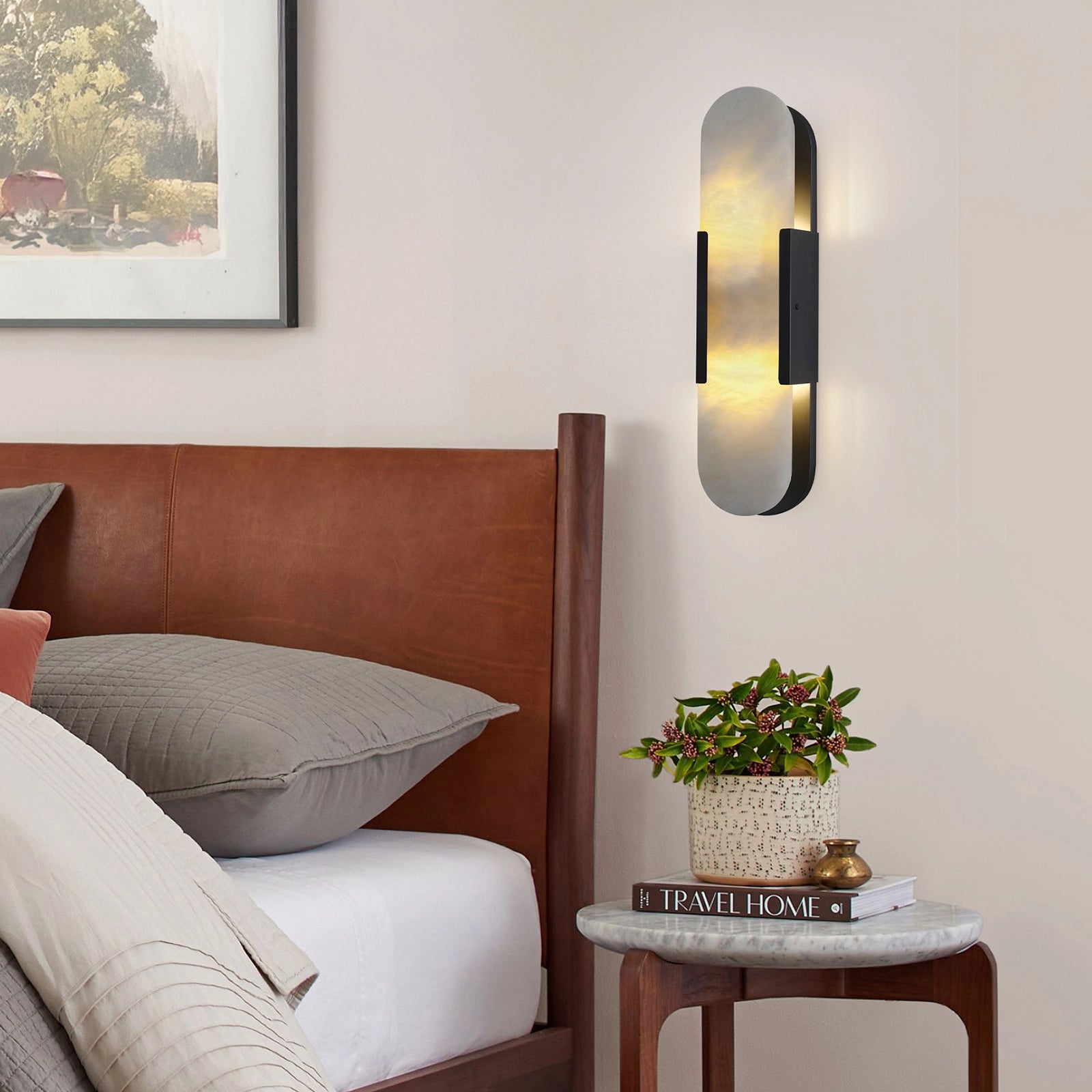 OpalEdge Alabaster Oval Wall Sconce 19.7"H