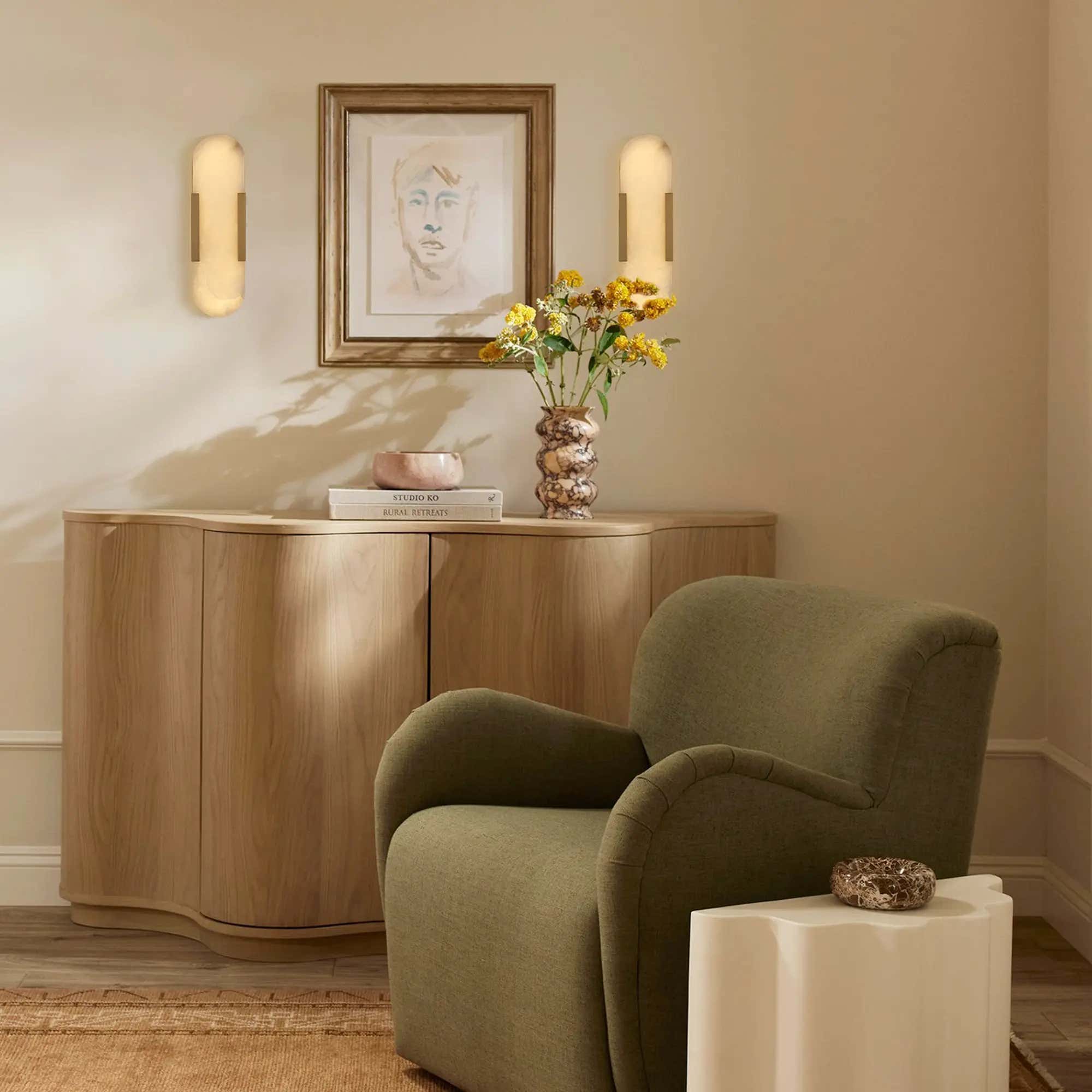 OpalEdge Alabaster Wall Sconce 14"H