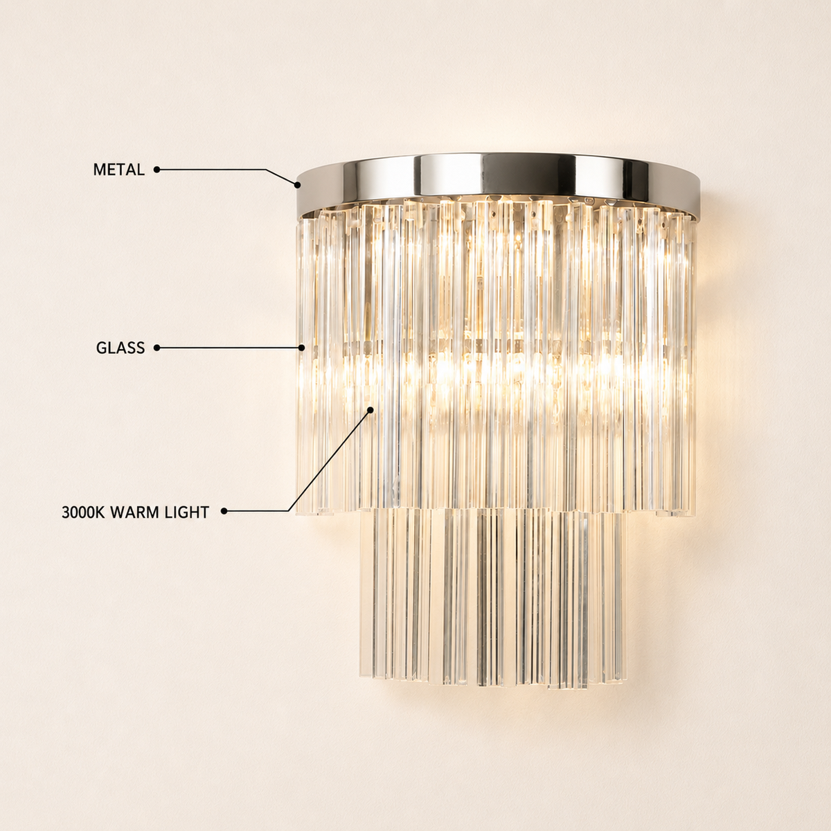 Prismari Tiered Glass Wall Sconce