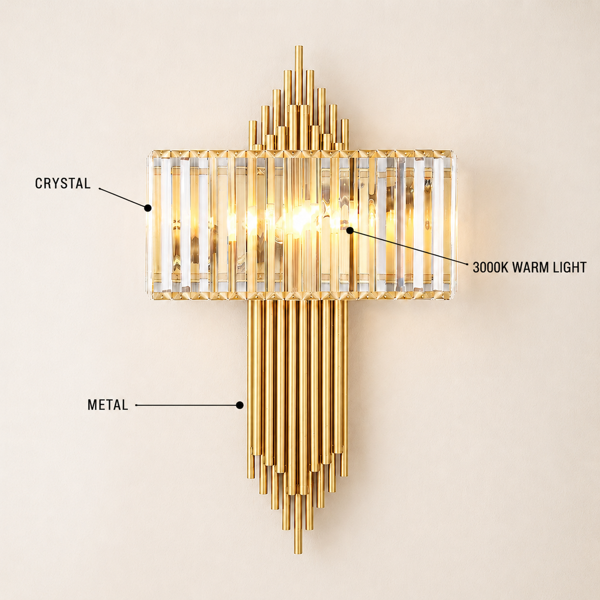 Oriana Crystal Wall Sconce 14.6"